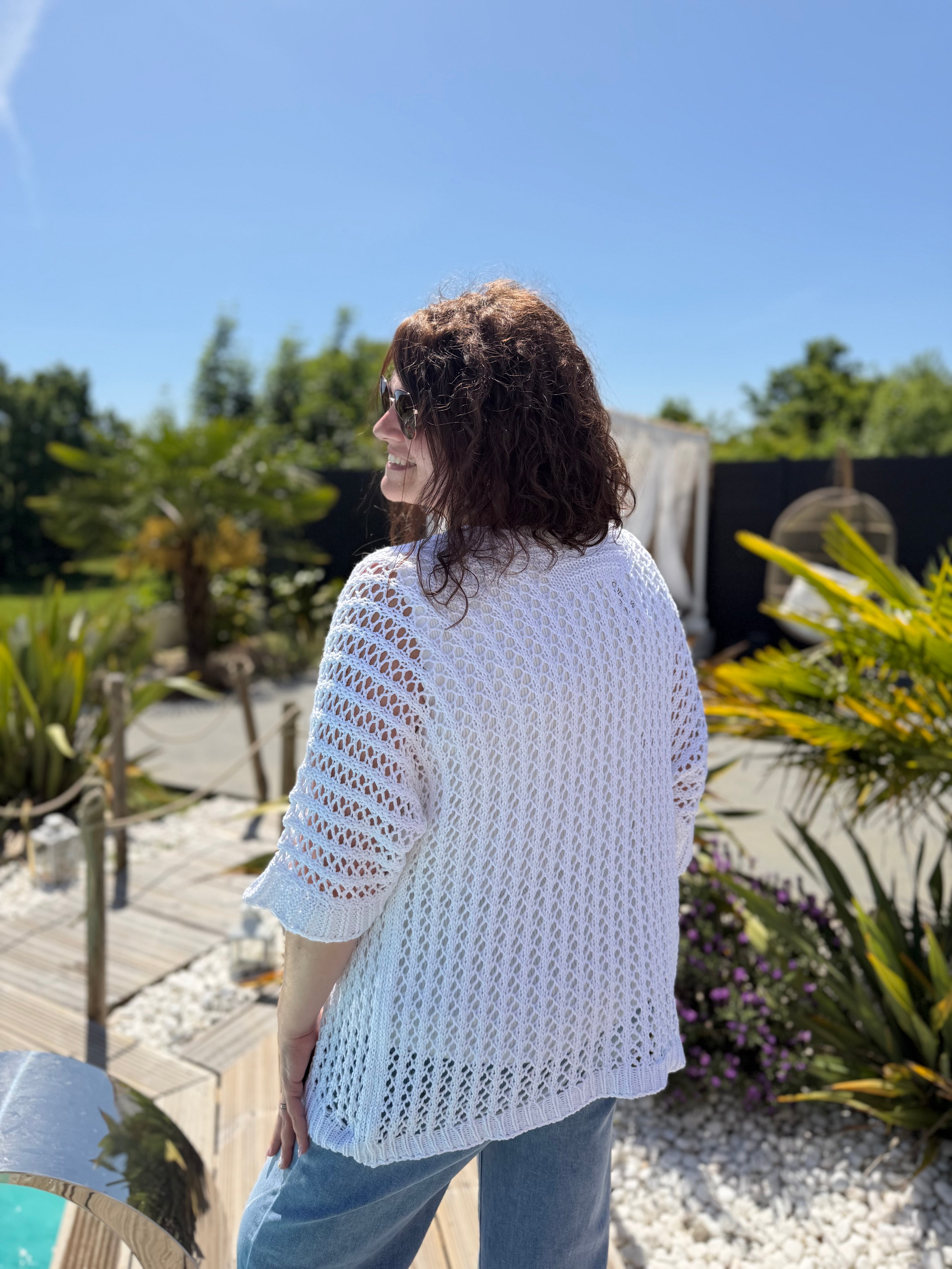 Gilet en maille blanc