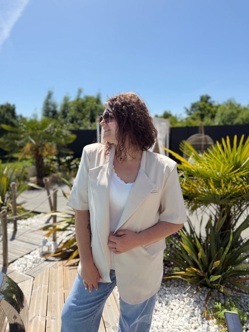 Blazer sans manches Marilou beige
