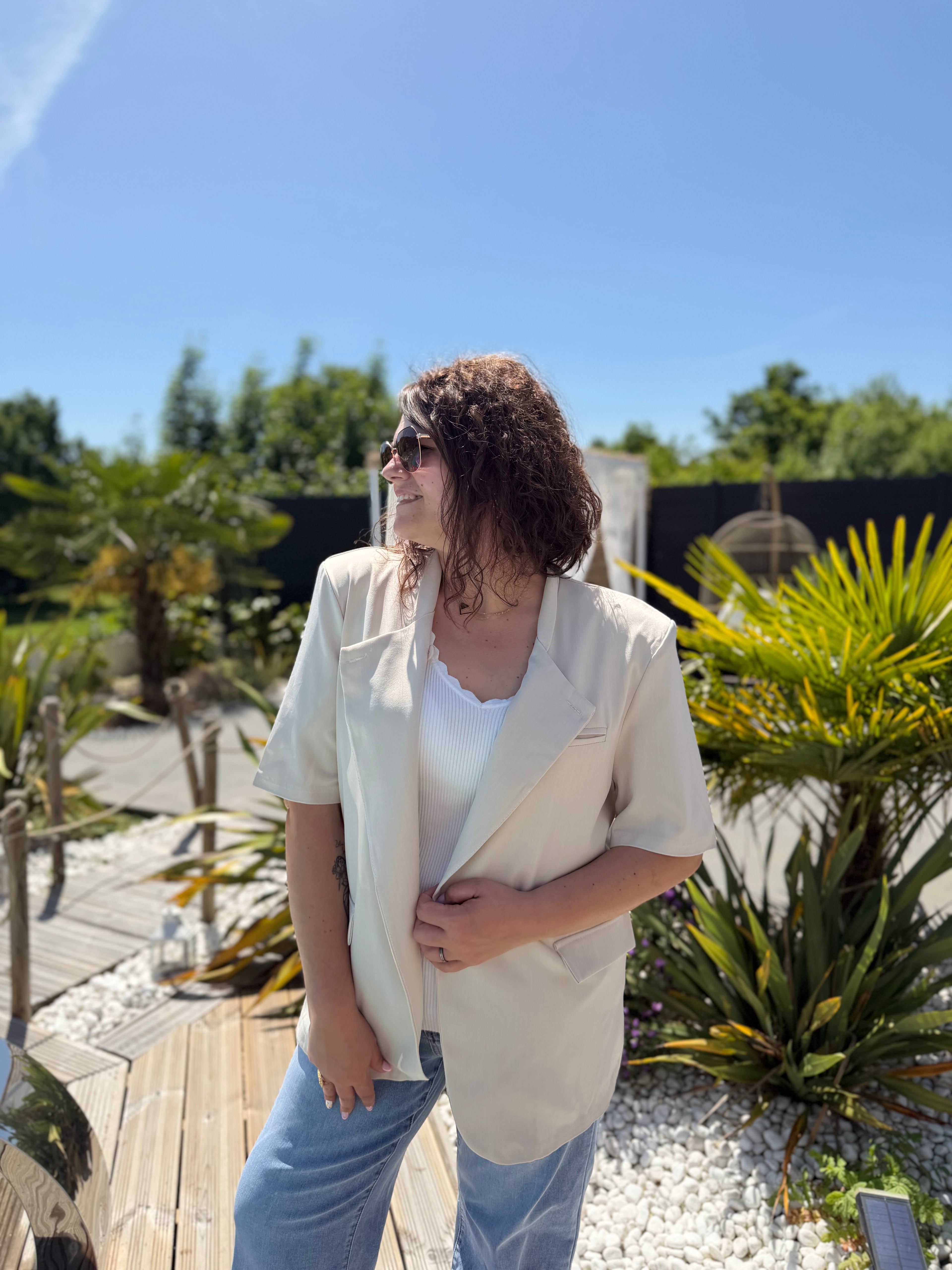 Blazer sans manches Marilou beige