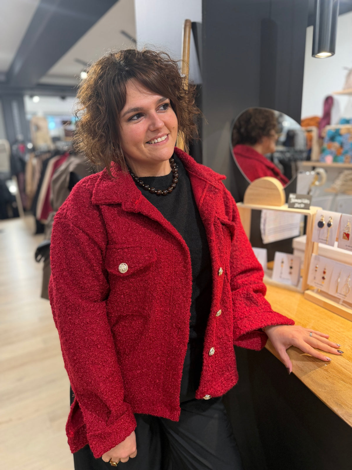 Veste Mila rouge cerise