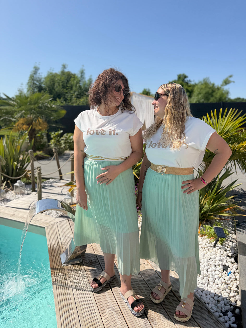 Jupe plissée Bella turquoise
