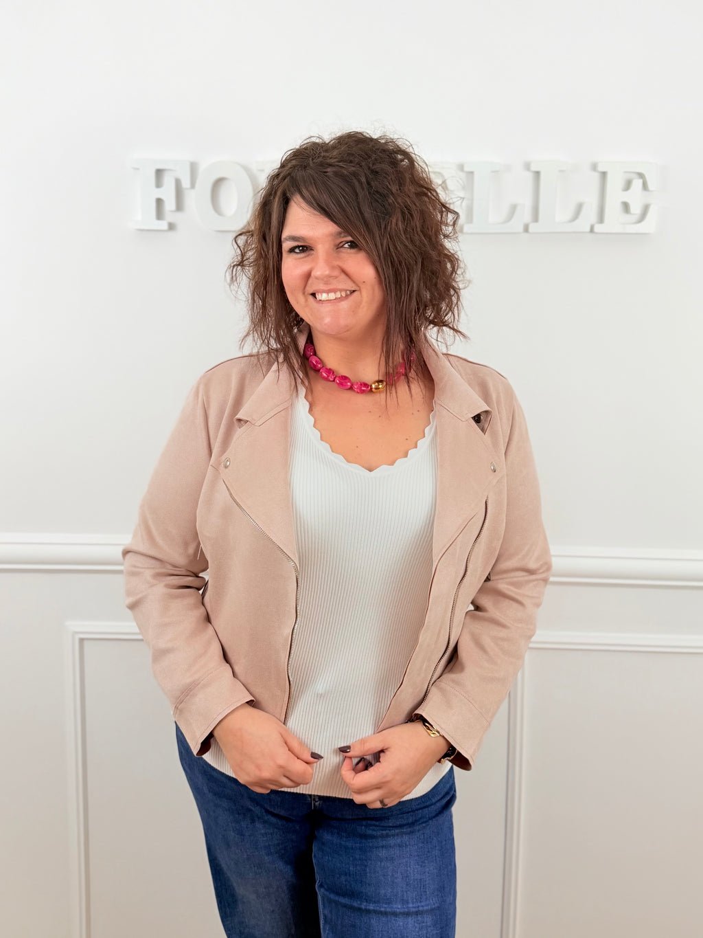 La veste Maya rose poudré