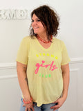 T-shirt Girls club jaune
