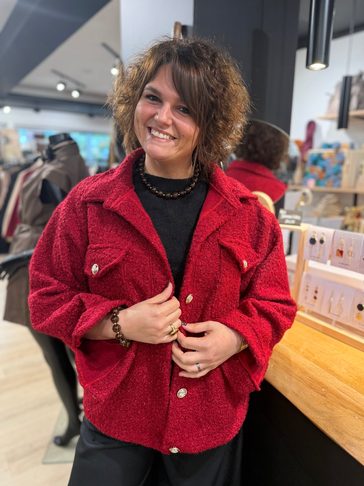 Veste Mila rouge cerise