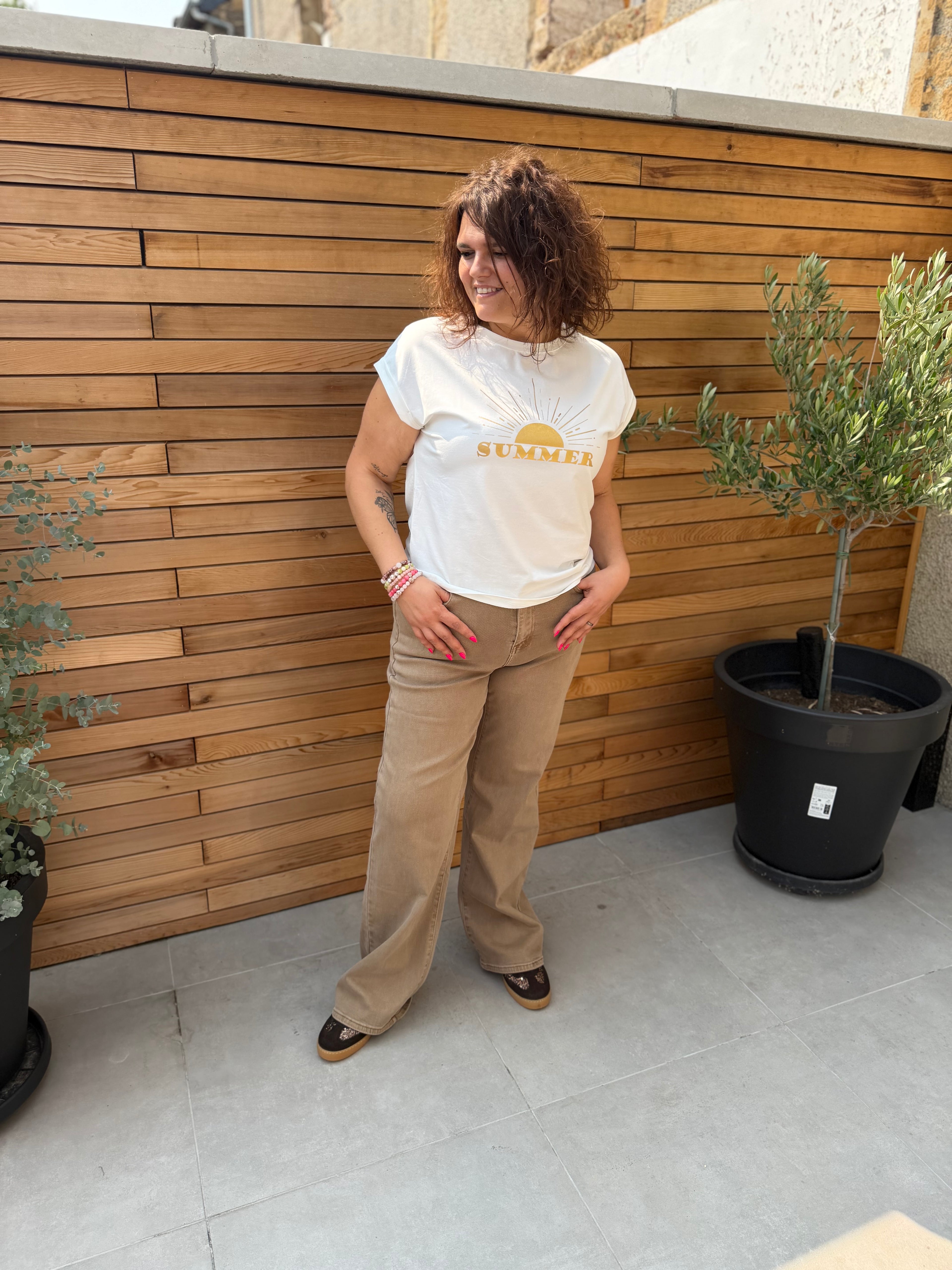 Jeans Milla beige foncé