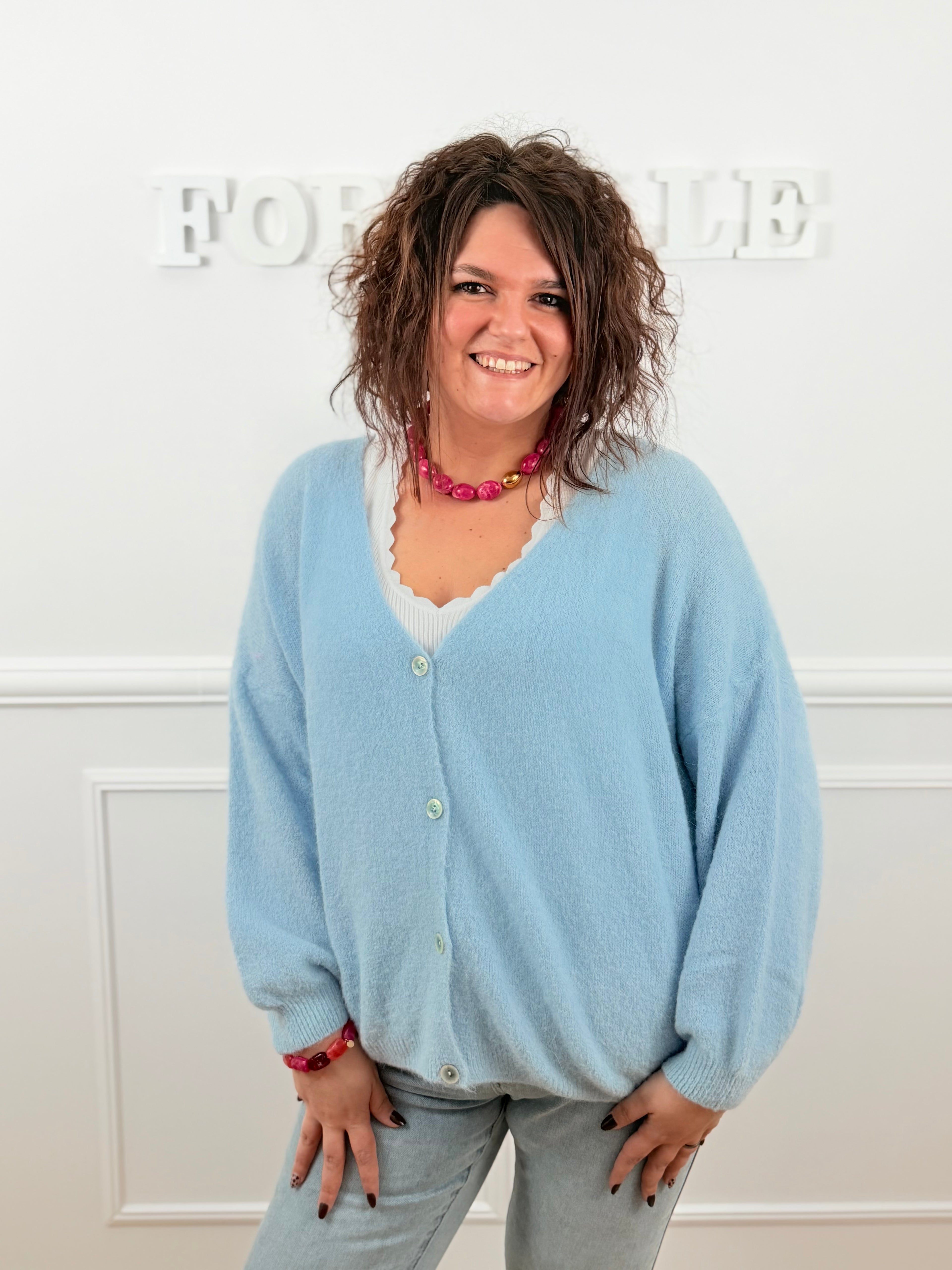 💙 Gilet Élisa – Bleu Doux