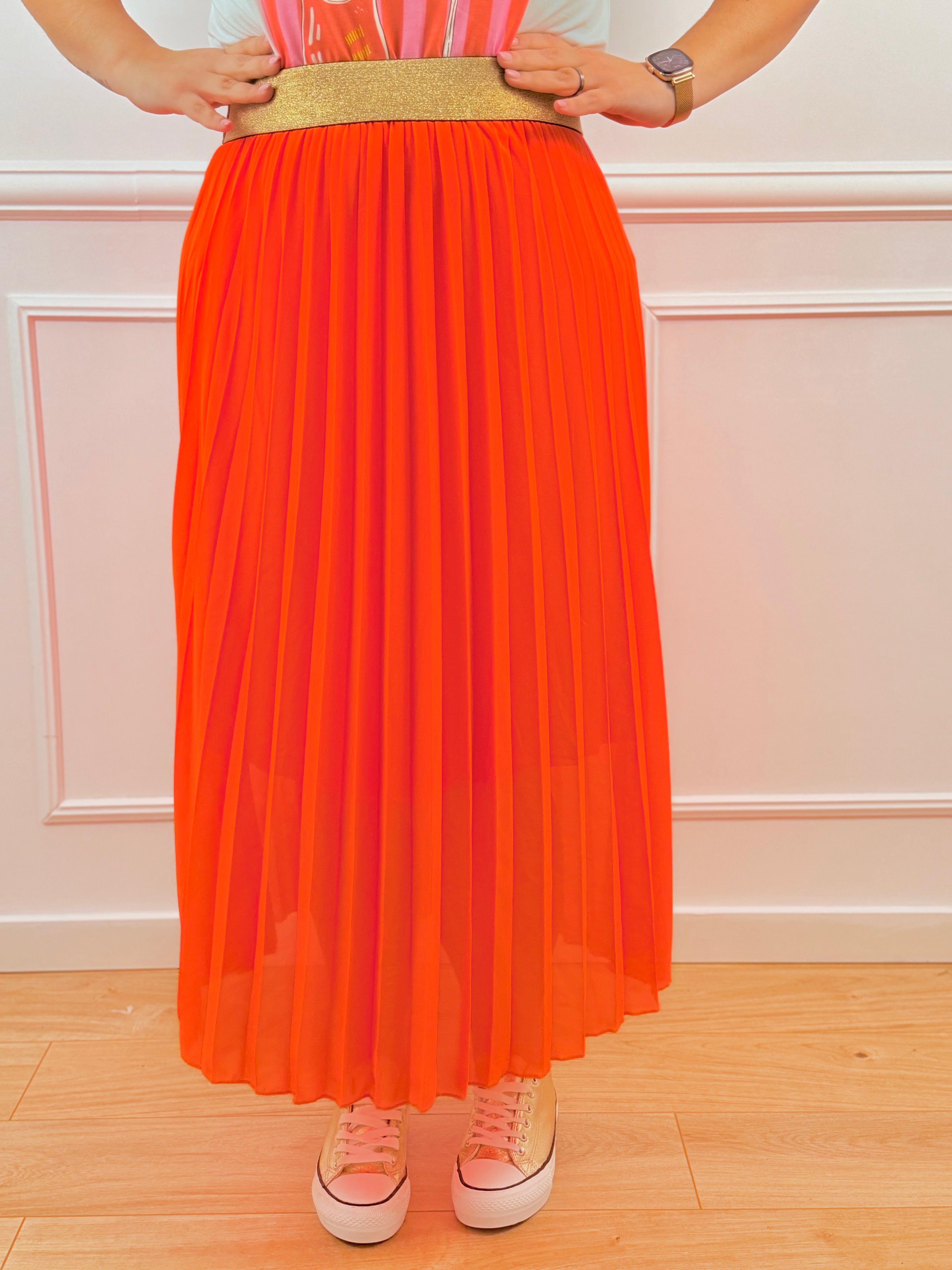 Longue jupe Orange fluo