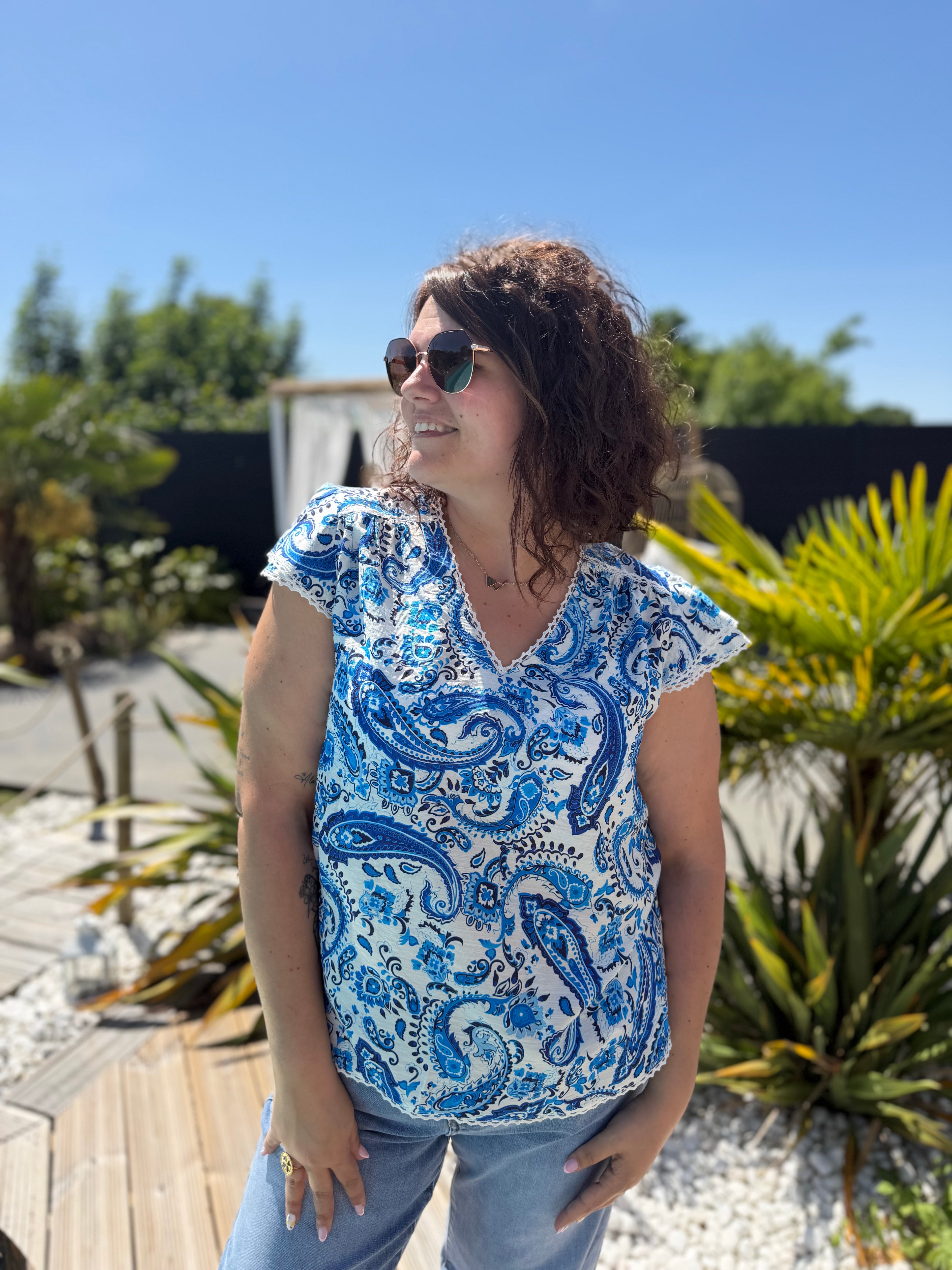 Top Corie bleu