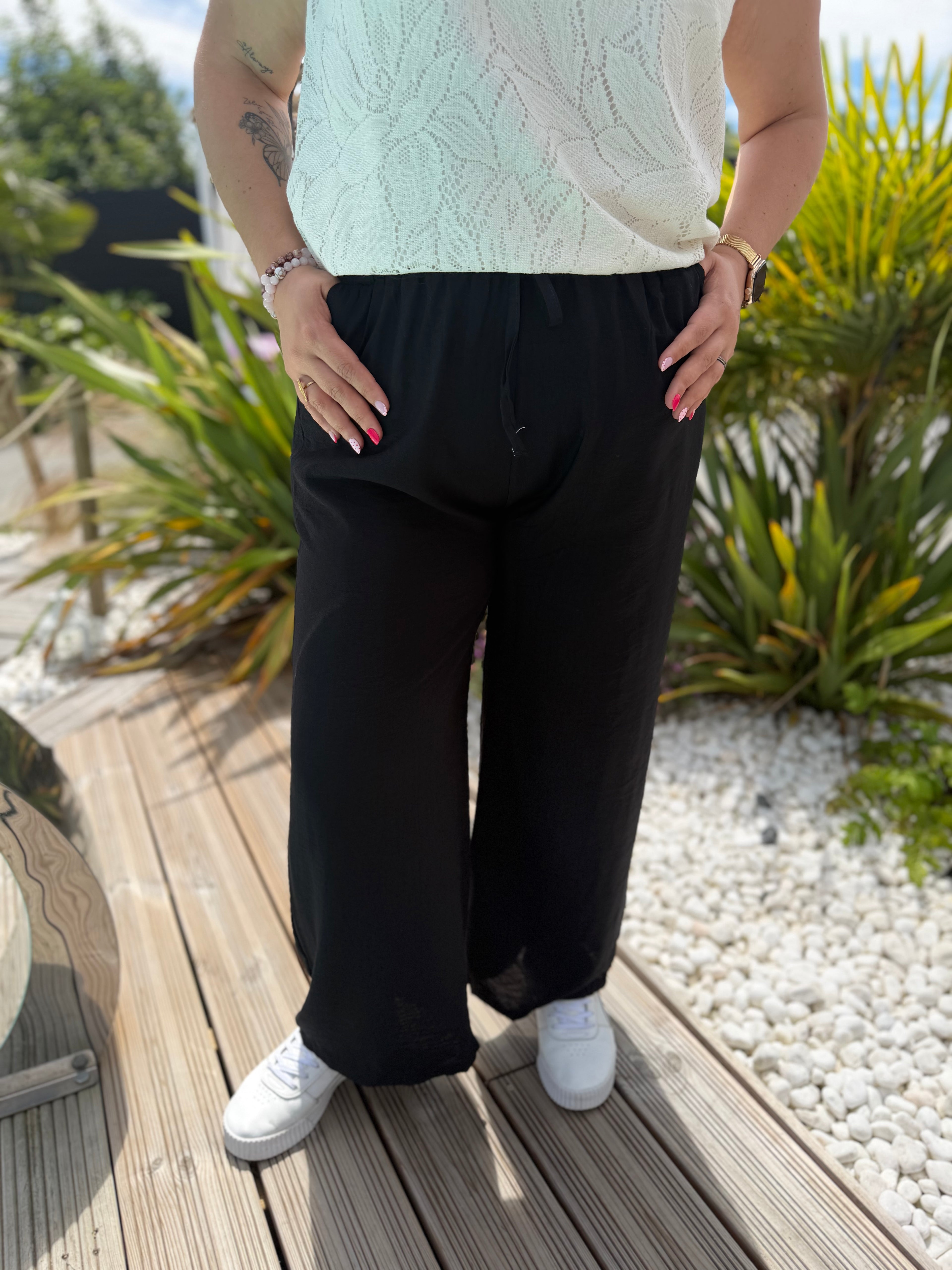Pantalon fluide noir