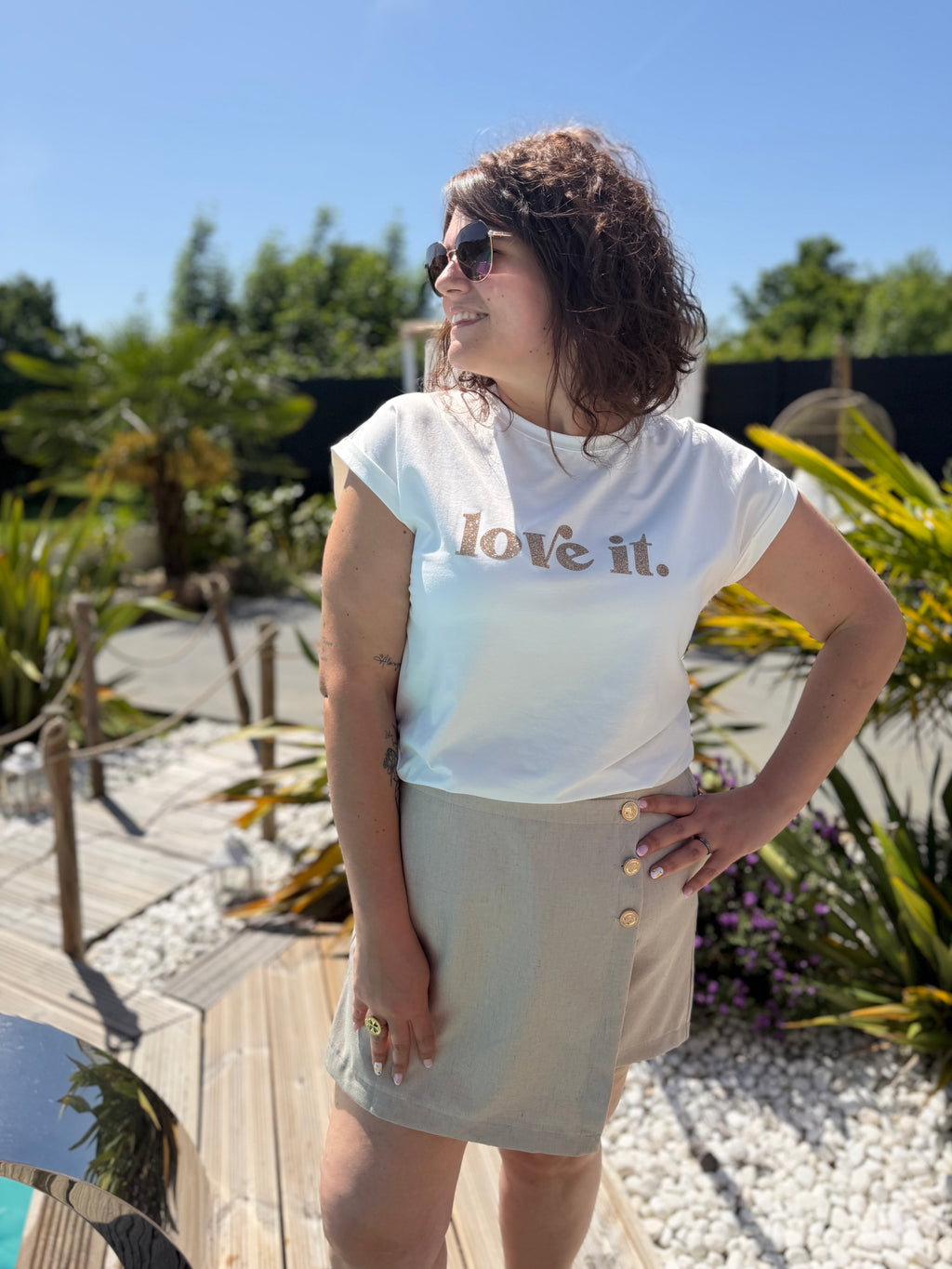 Jupe short Sila beige