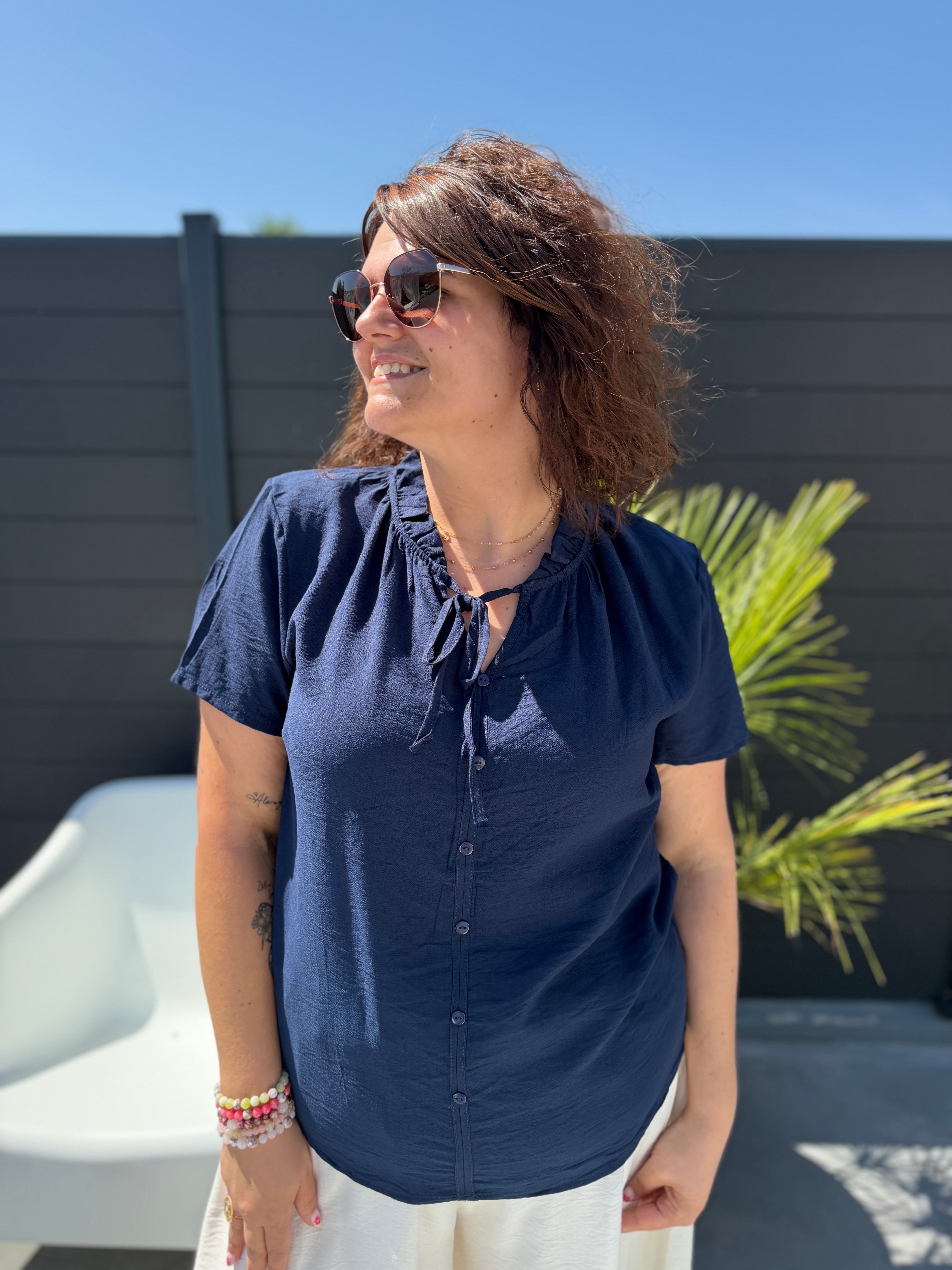 Blouse Paula bleu marine