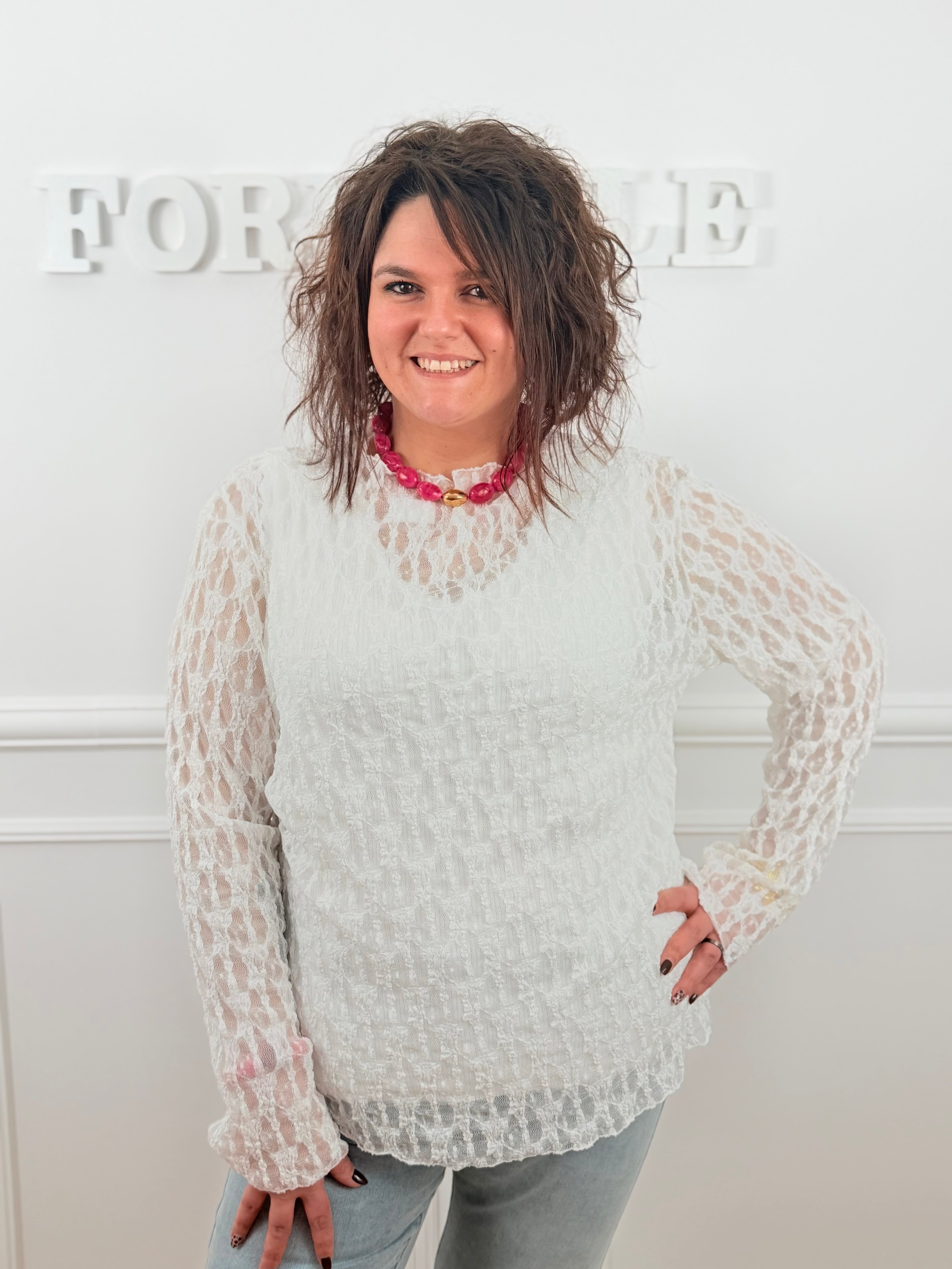 Le haut dentelle Rosalie blanc