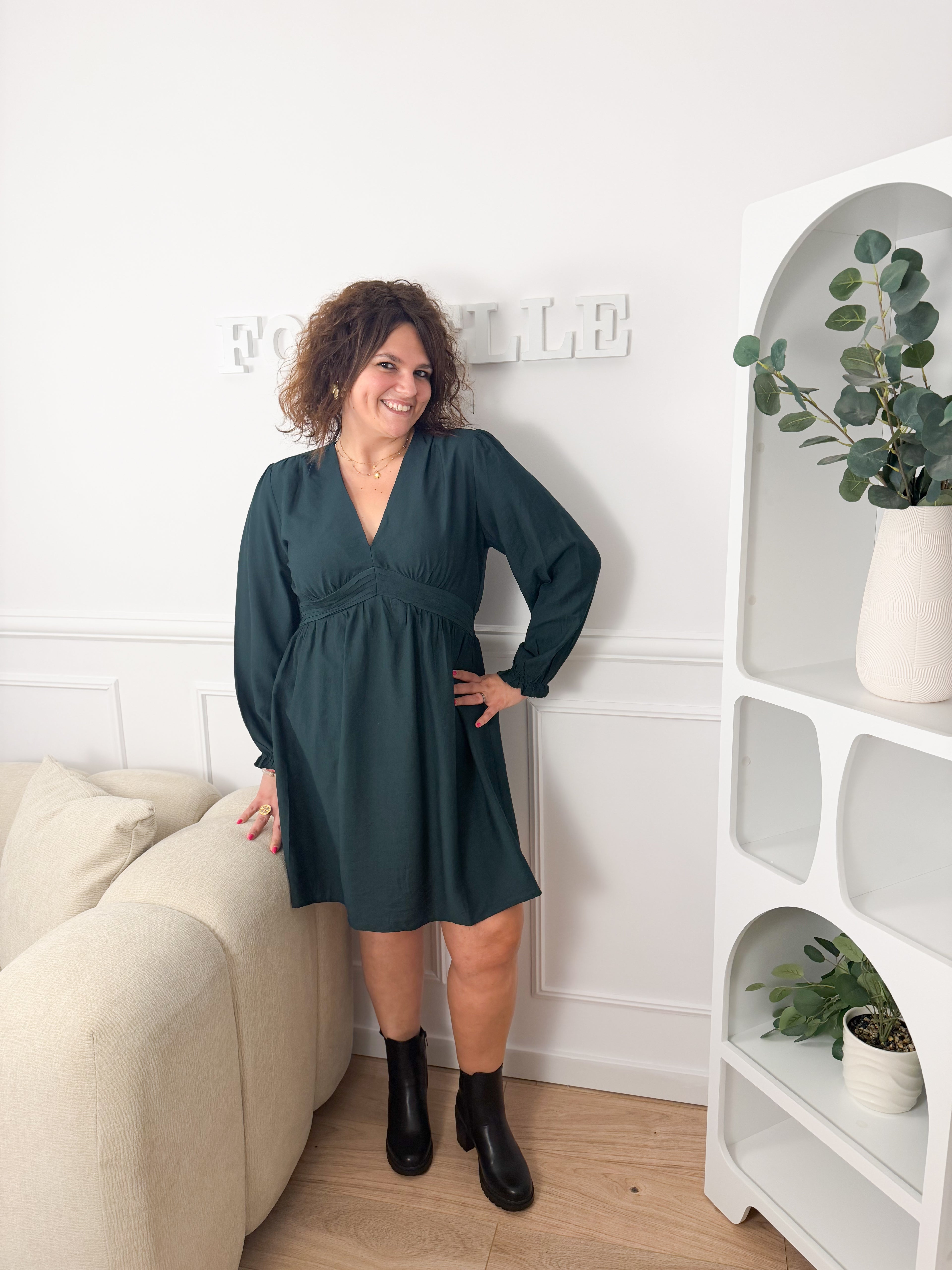 Robe Éliséa vert sapin
