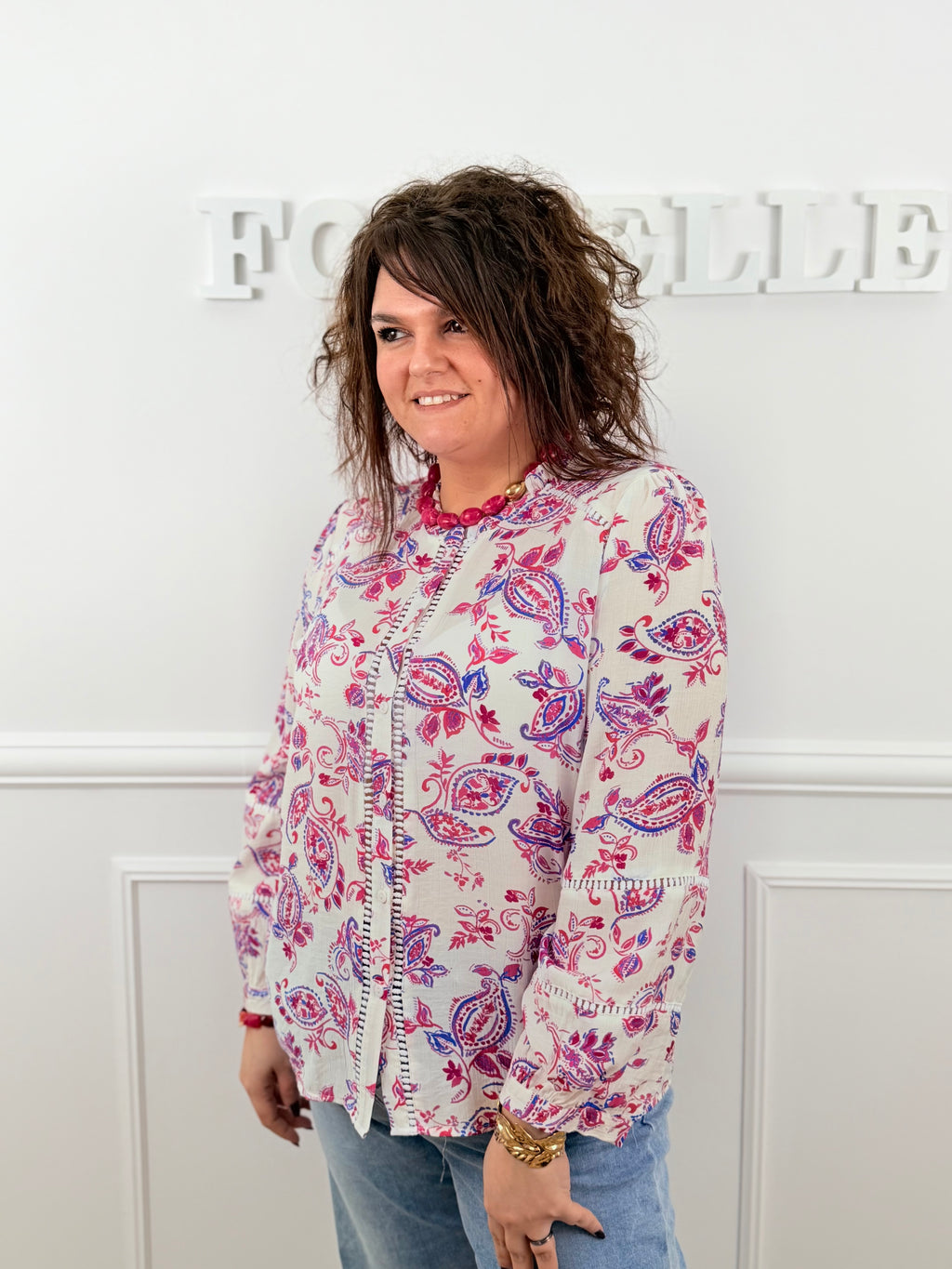 Le chemisier Alma rose