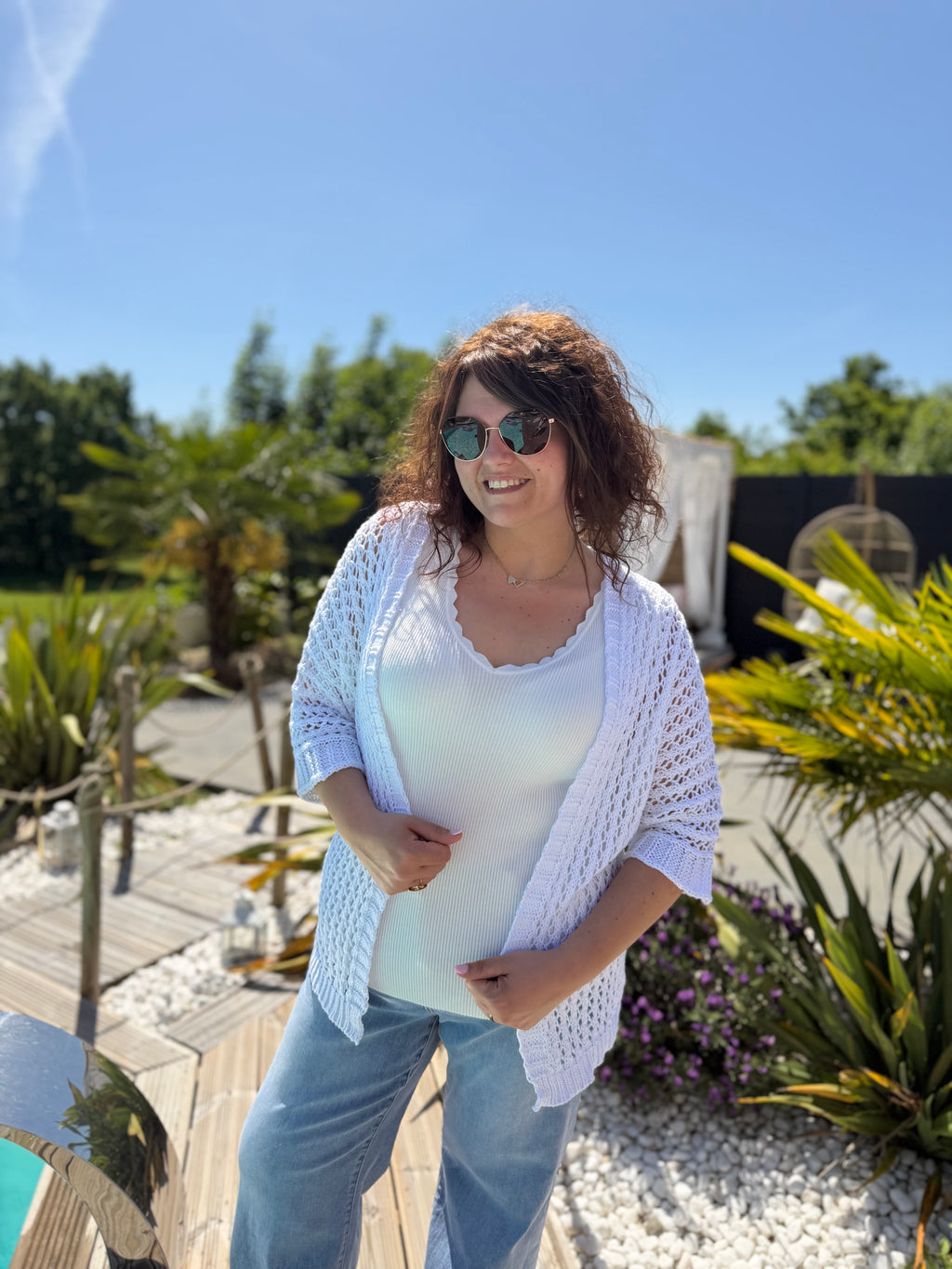 Gilet en maille blanc