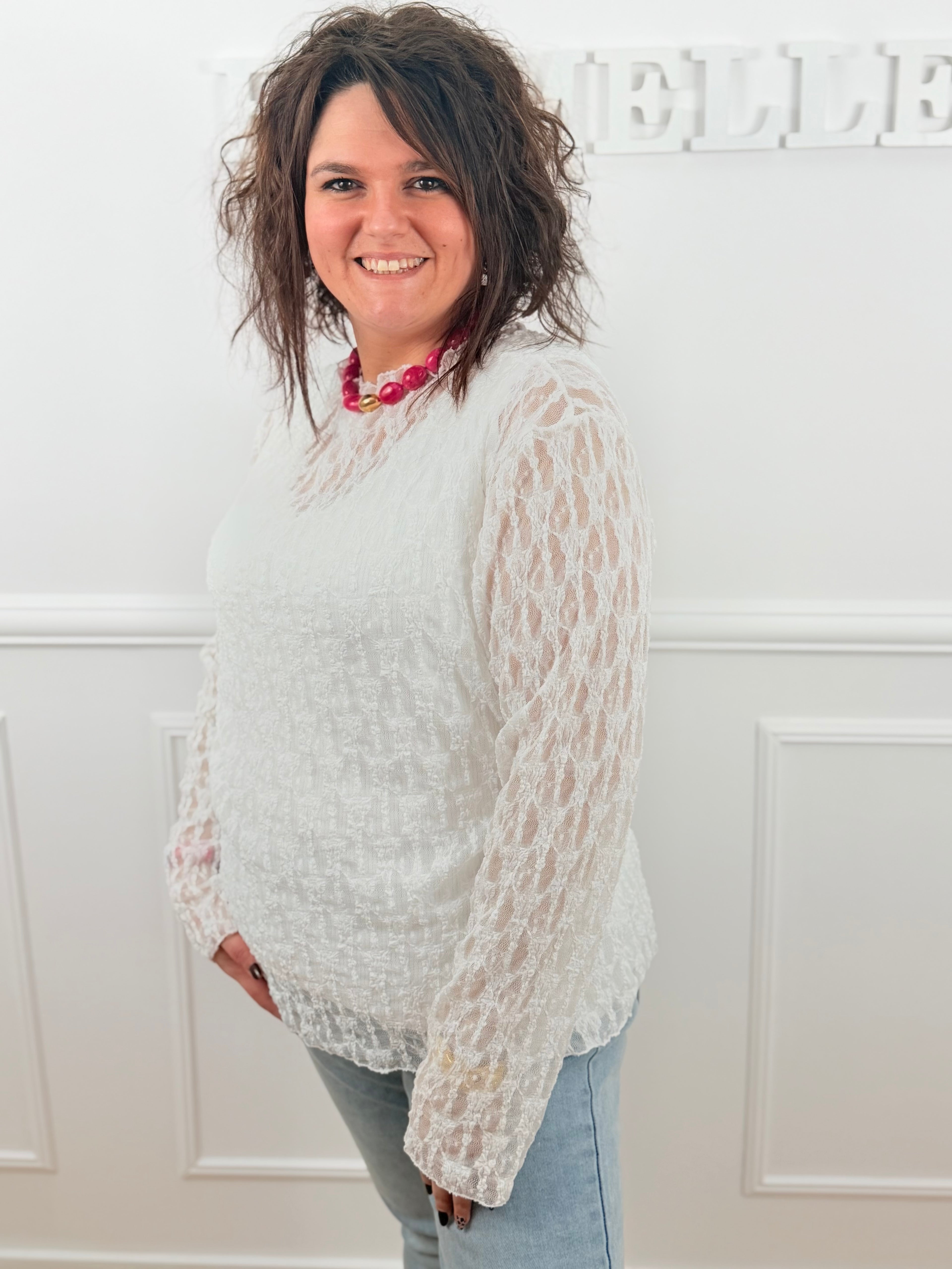 Le haut dentelle Rosalie blanc