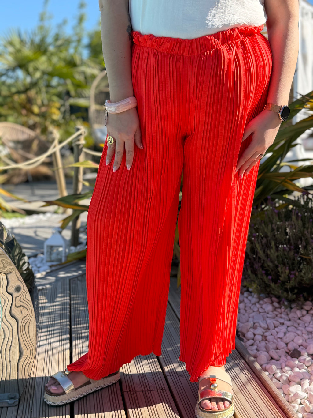 Pantalon plissé orange