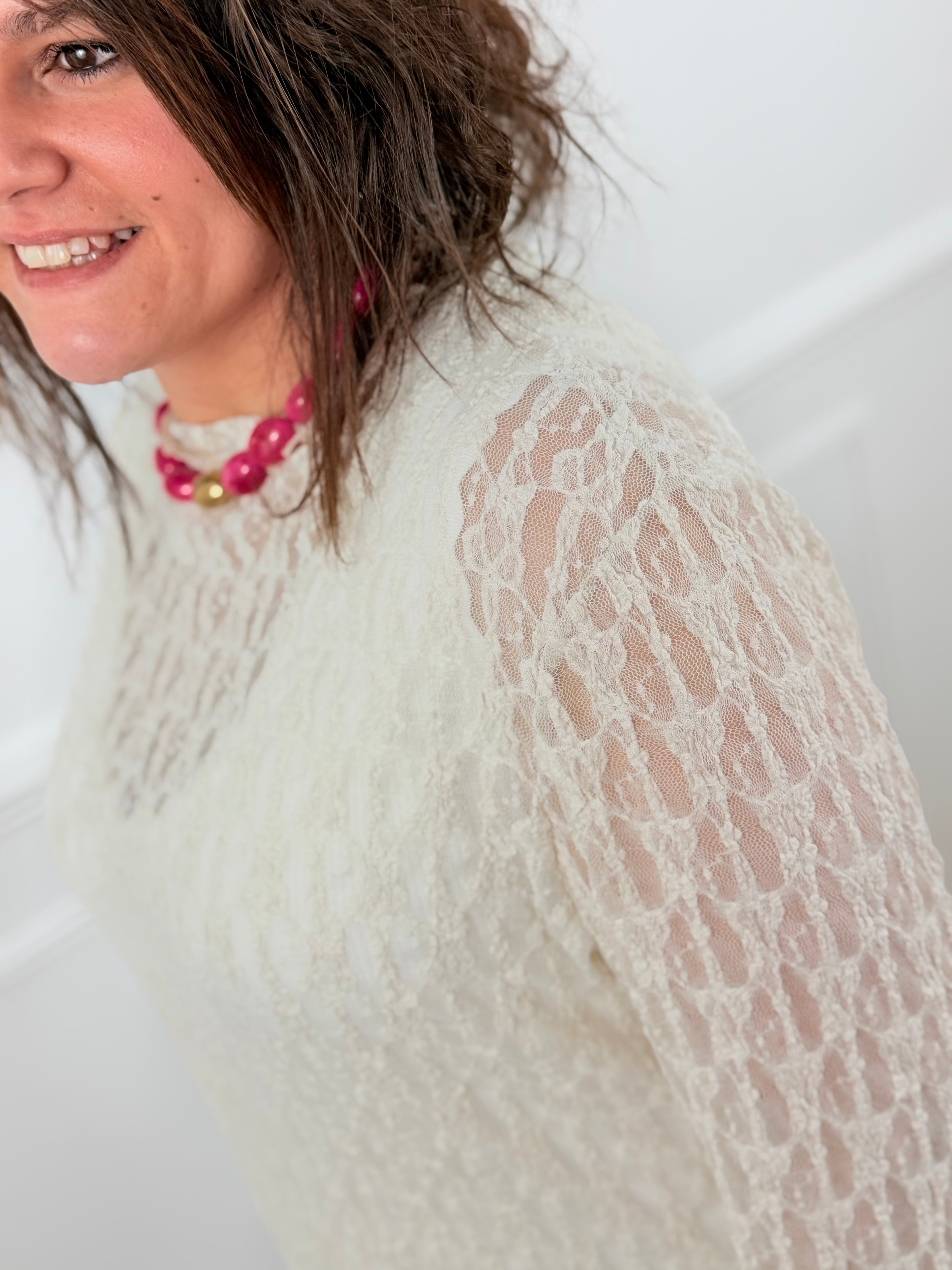 La haut dentelle Rosalie beige