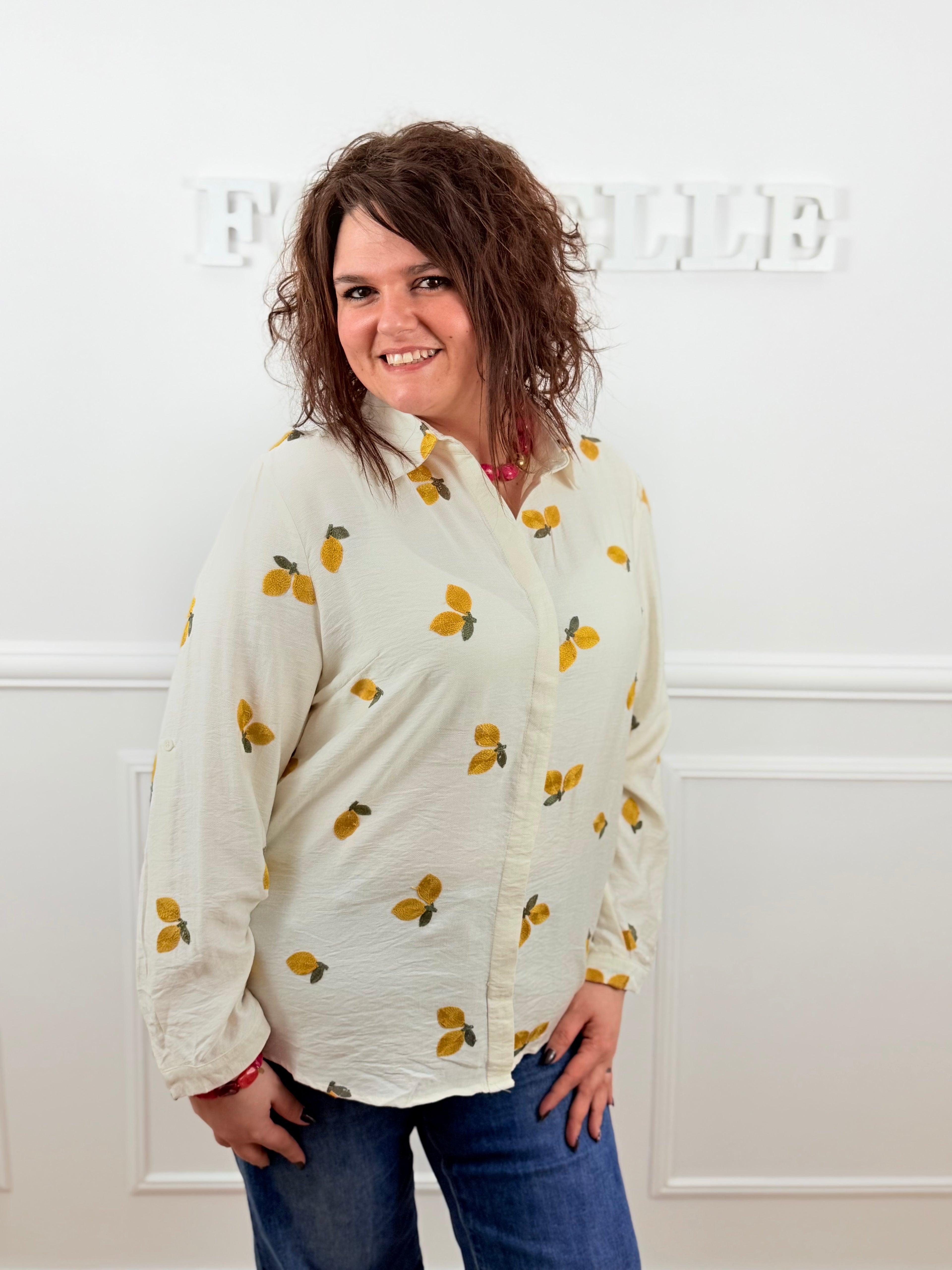🍋 Chemise Limonella – brodée citrons