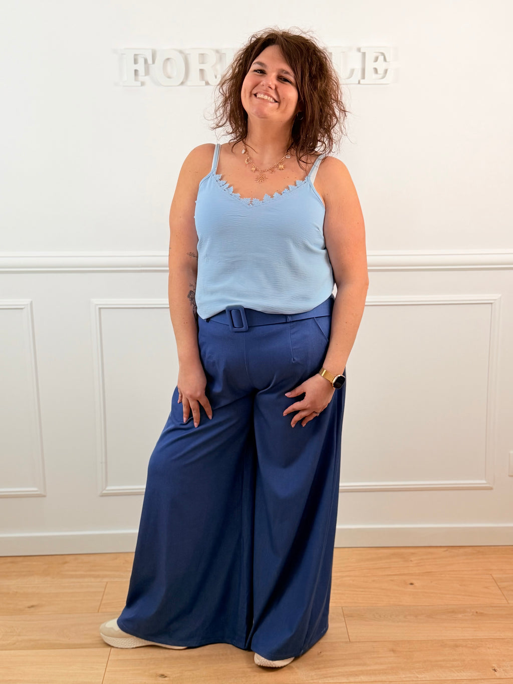 Top Zélia bleu ciel