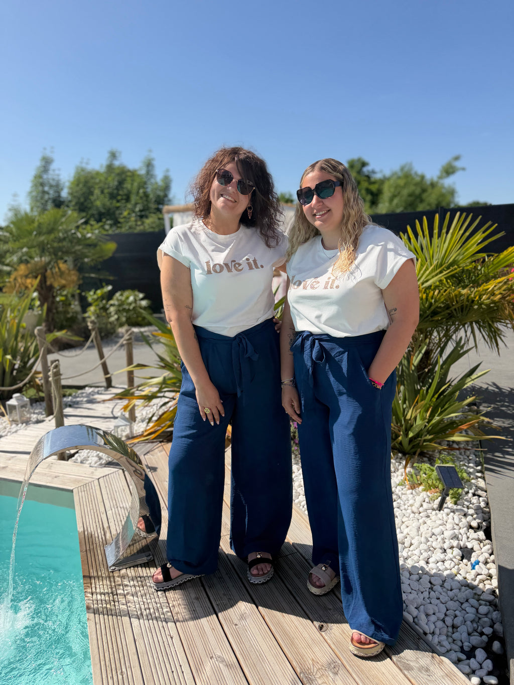 Pantalon fluide Tina bleu marine