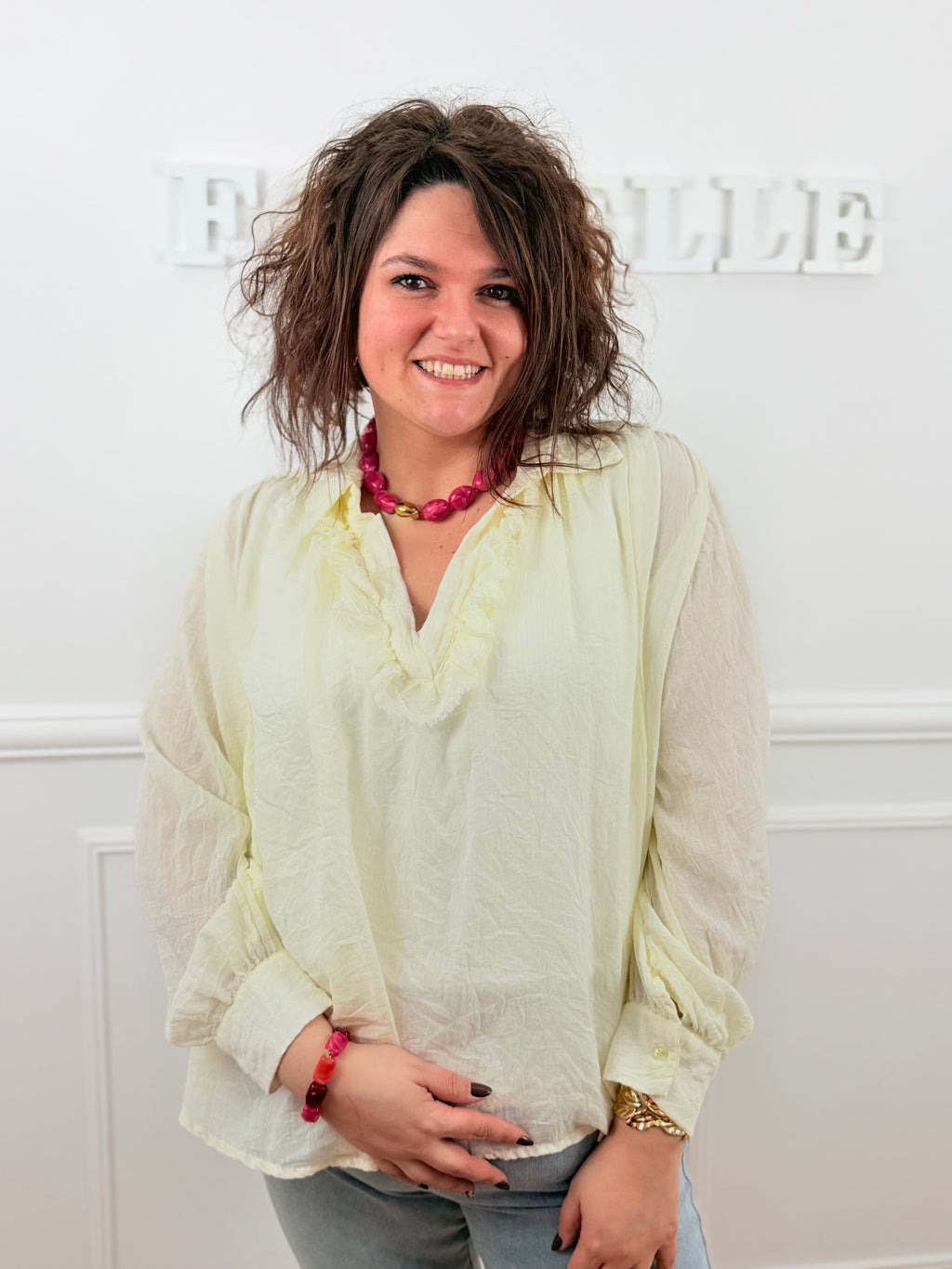 Blouse fluide Loana jaune pastel