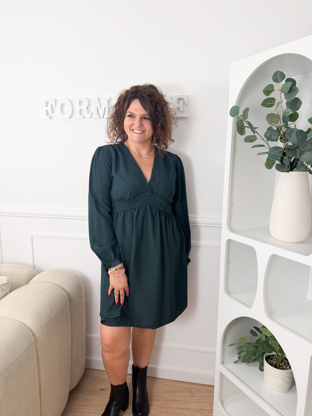 Robe Éliséa vert sapin