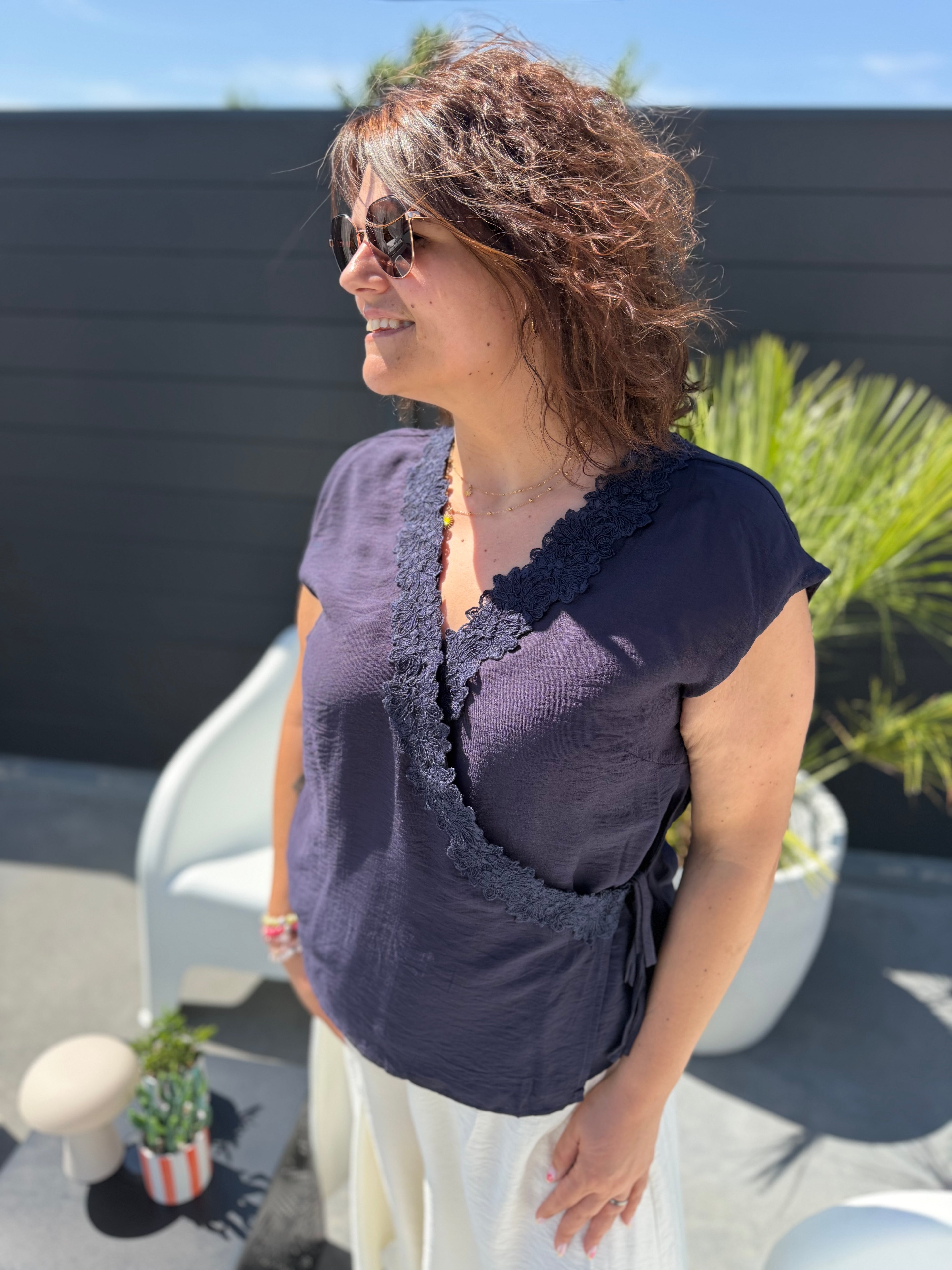 Blouse Cloé bleu marine