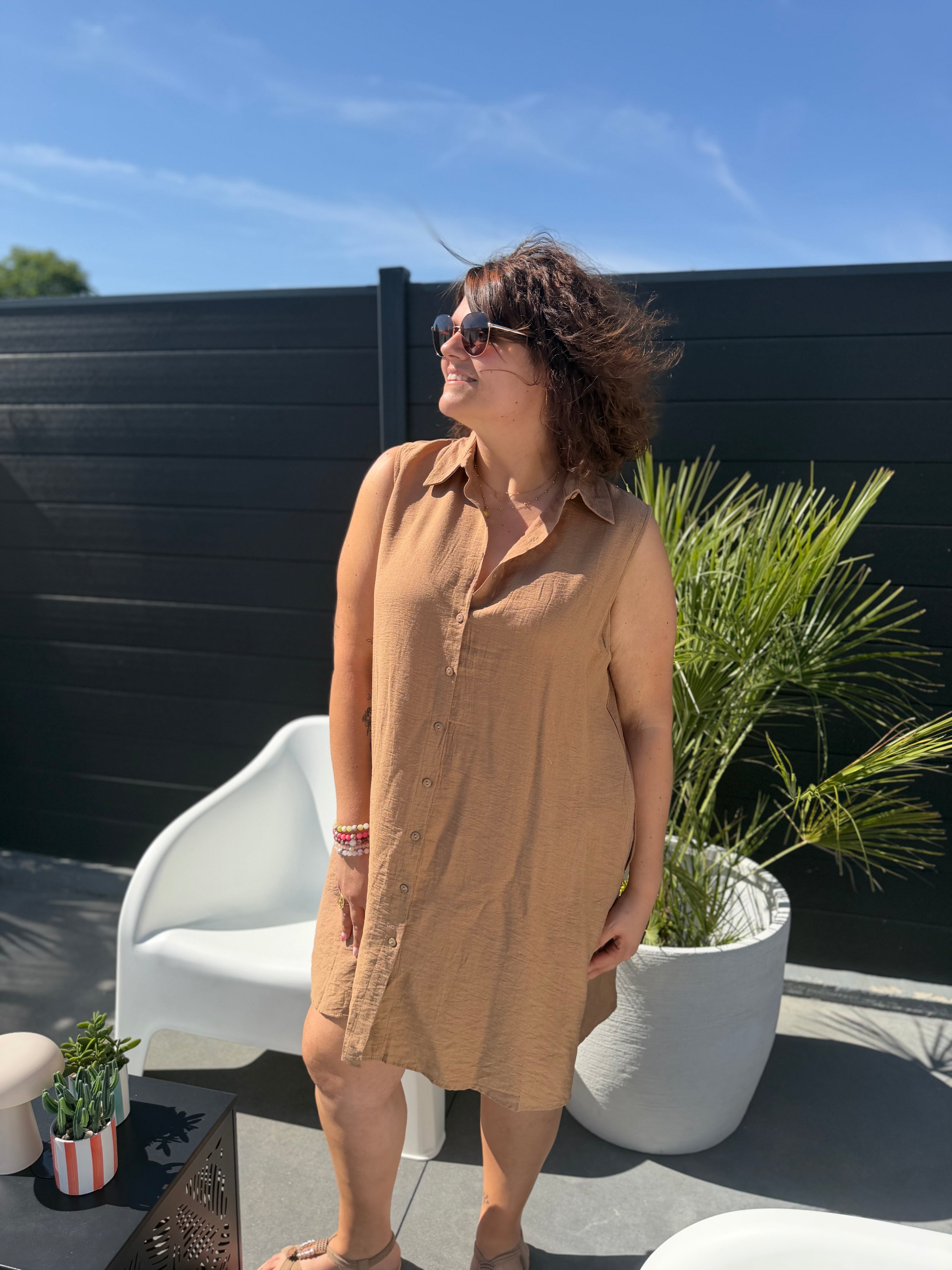 La robe Amalia camel
