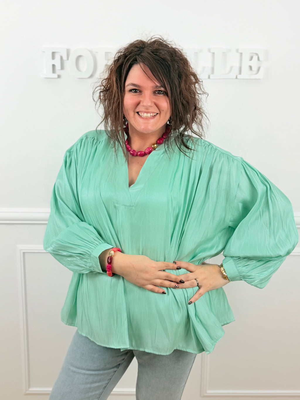 Blouse Naia vert d’eau
