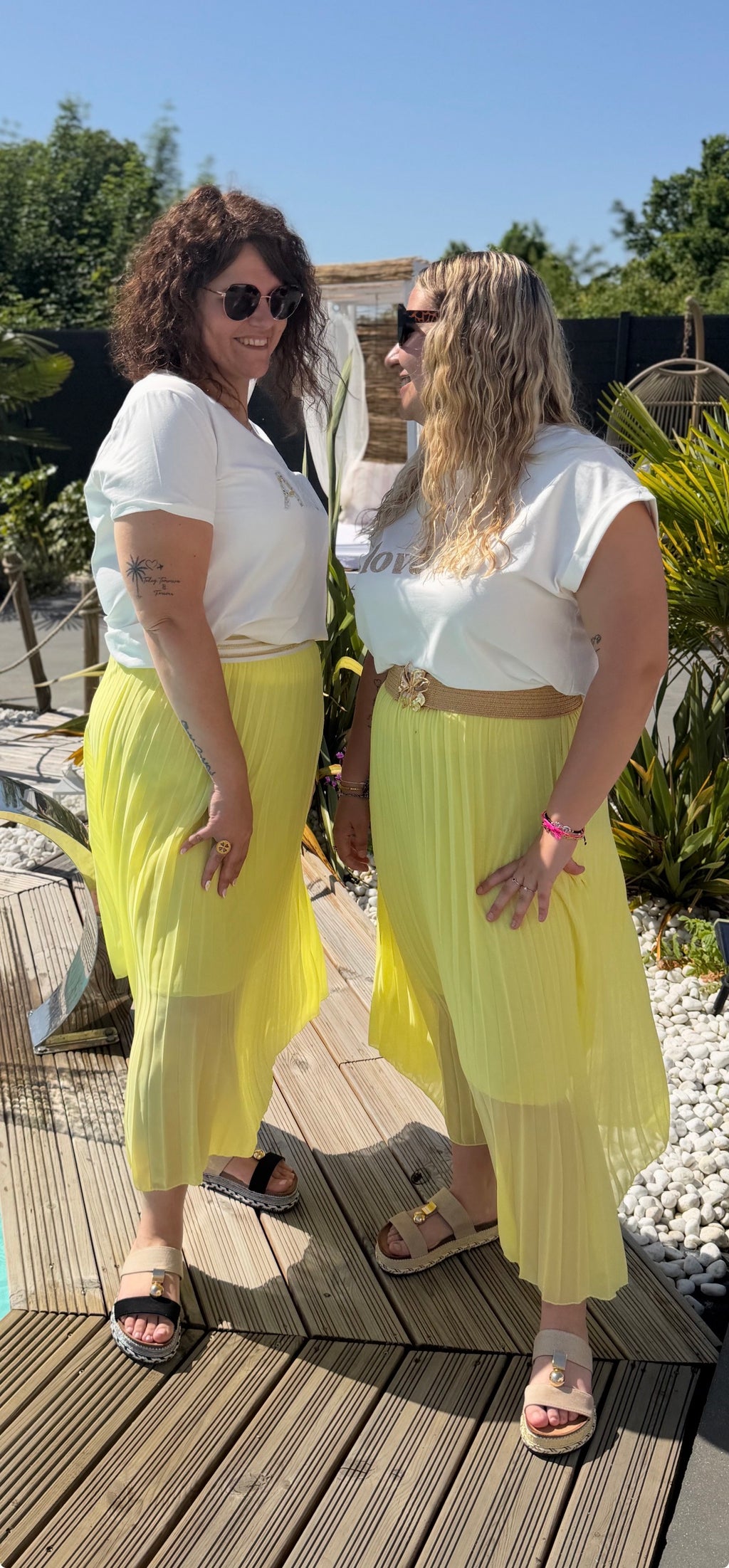 Jupe plissée Bella jaune