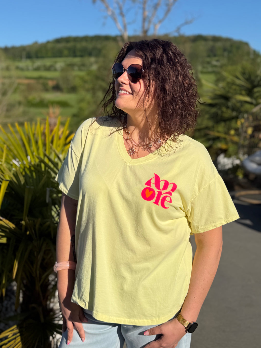 T-shirt Amore jaune
