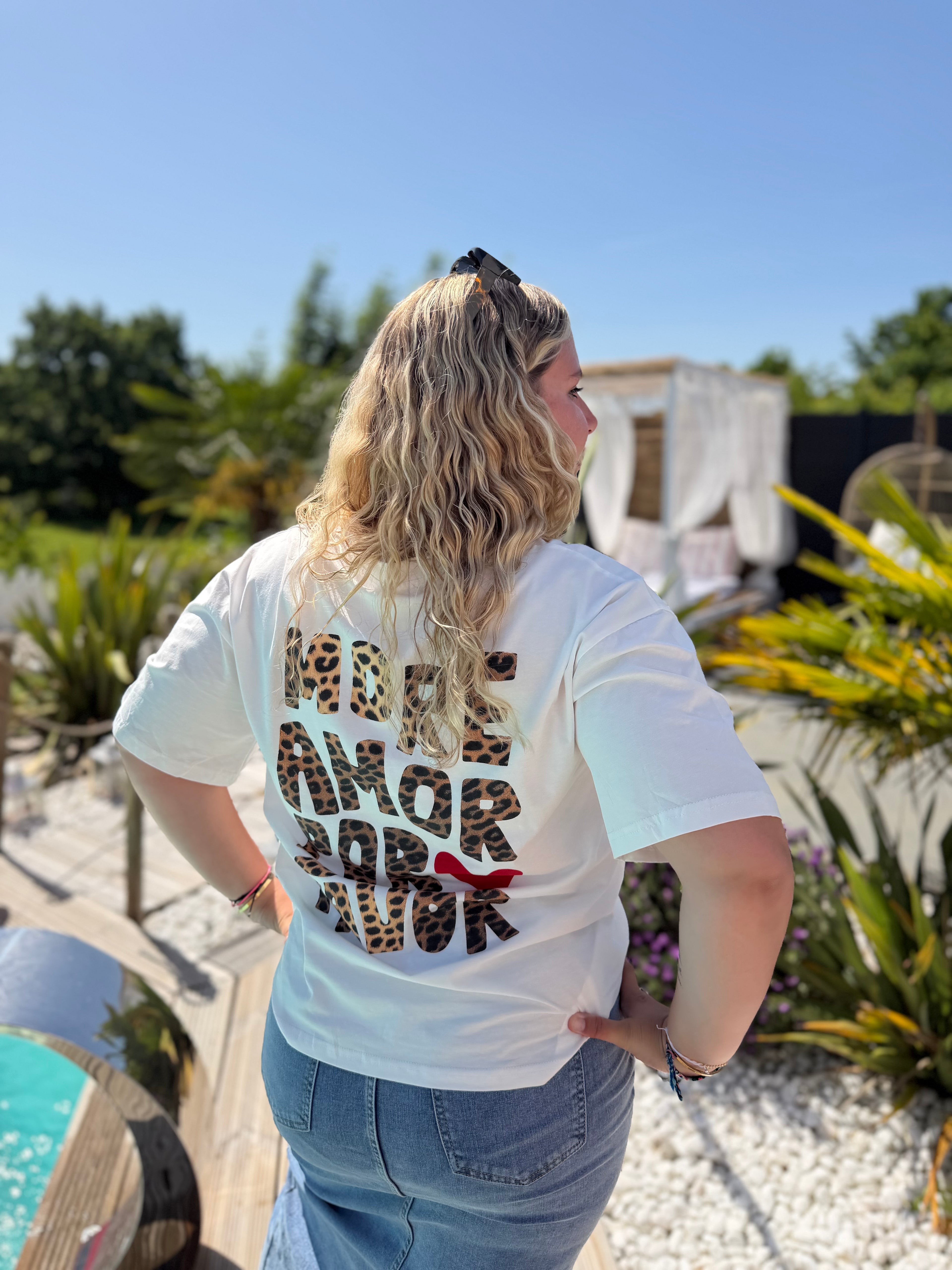 T-shirt Amore léopard