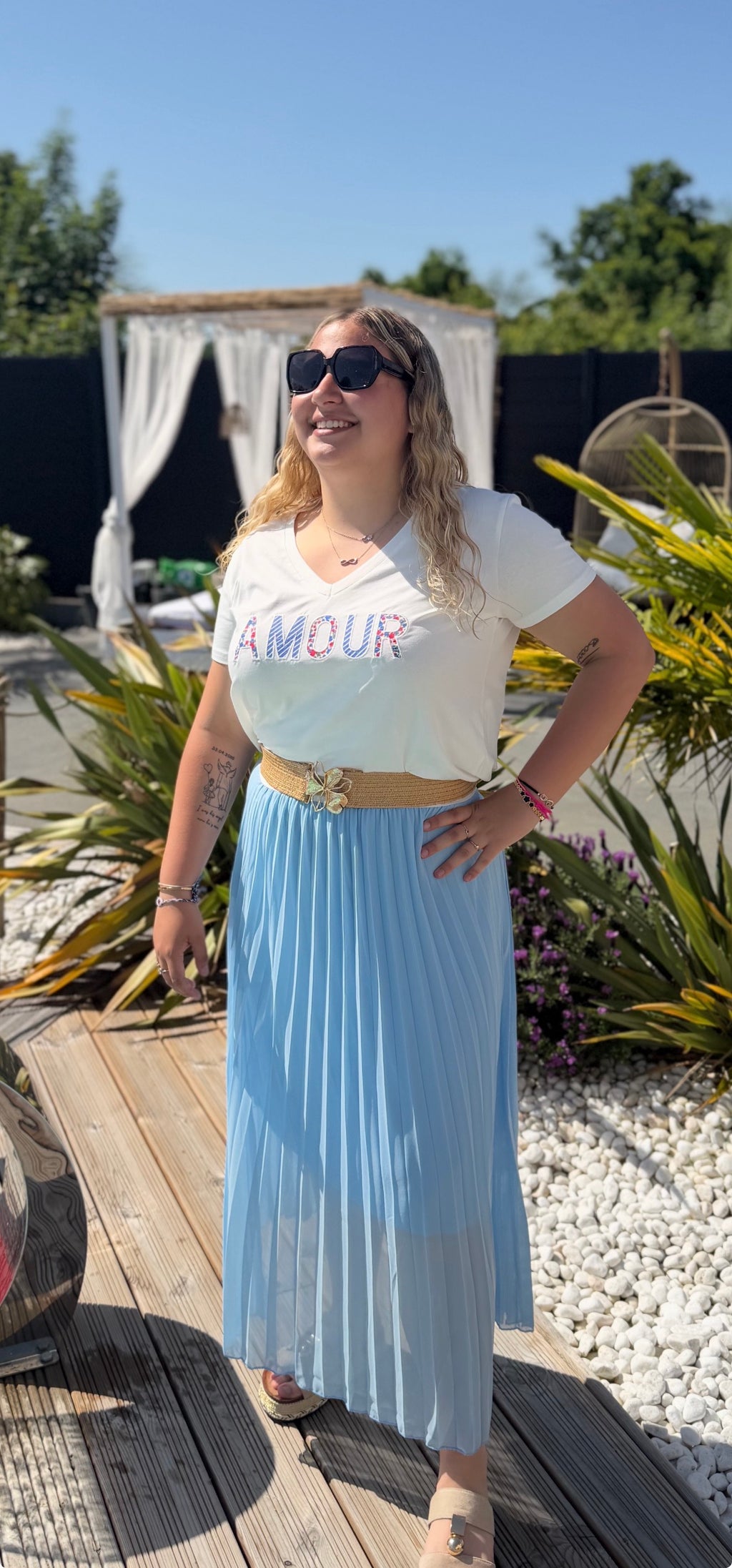 Jupe plissée Bella bleu