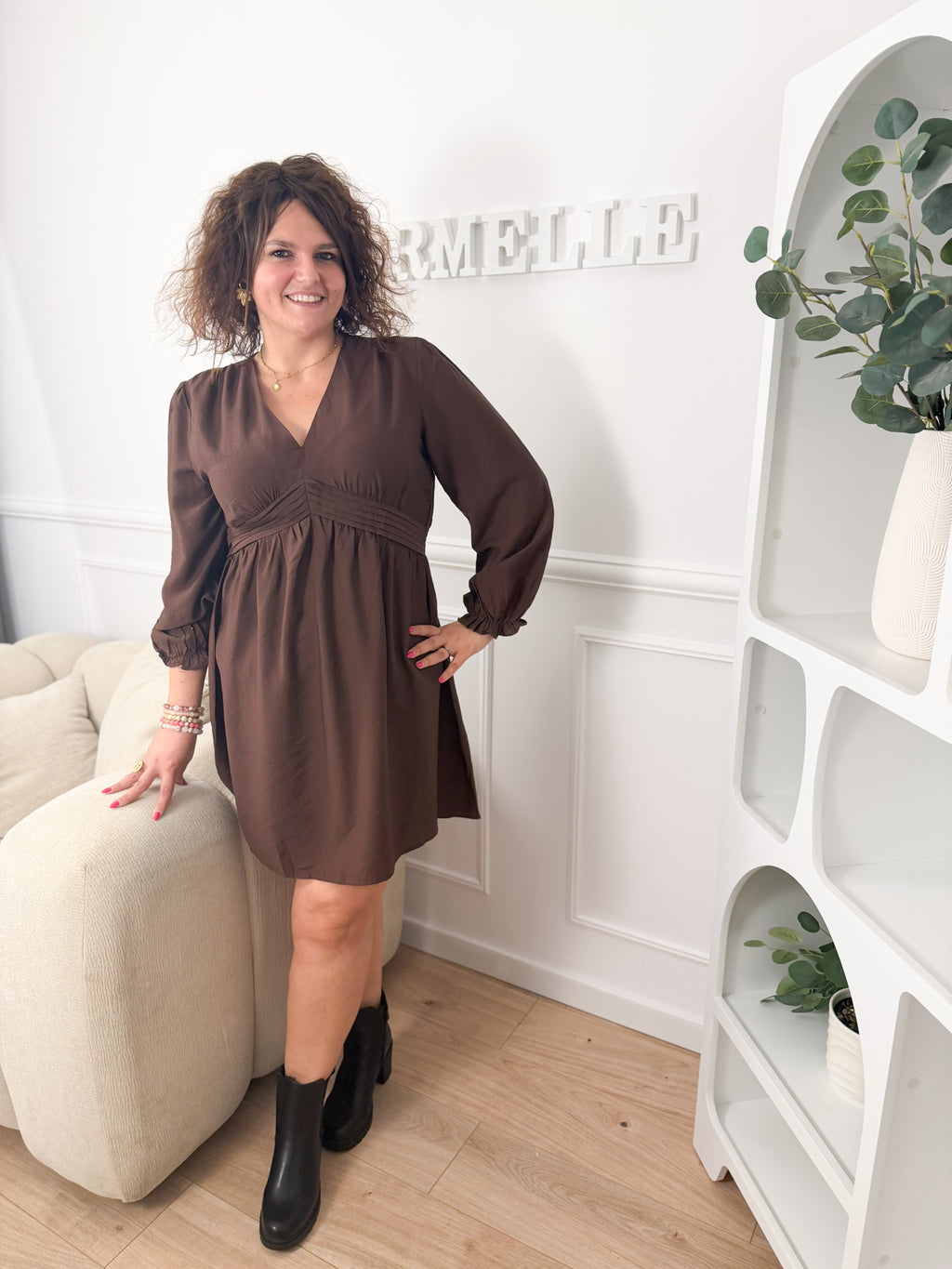 La robe Éliséa marron