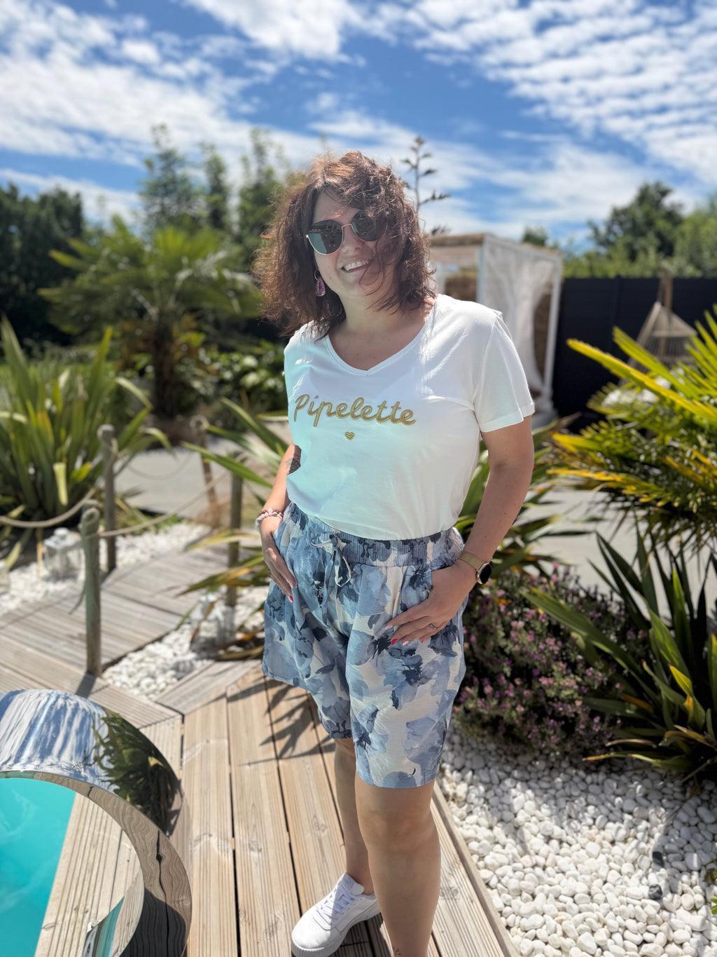 Short fluide bleu