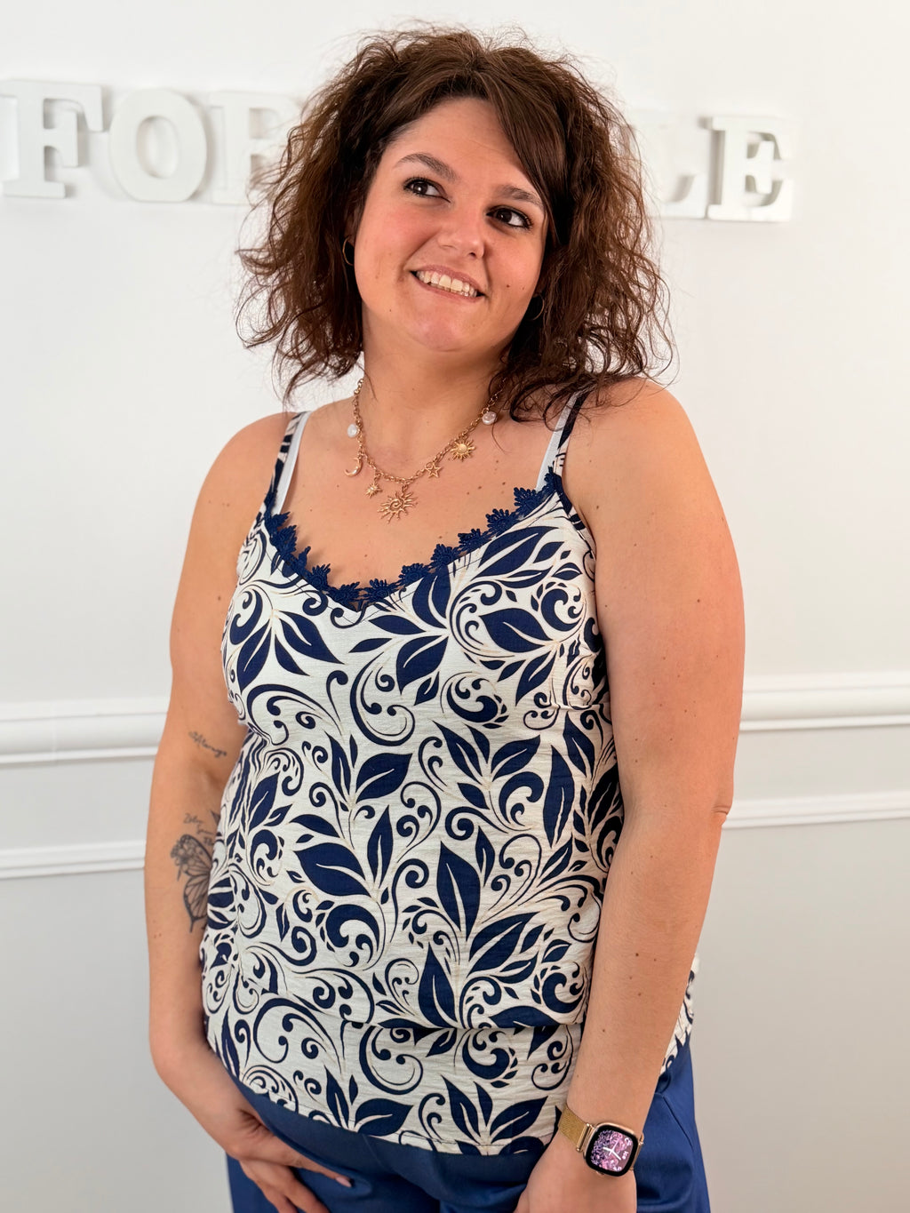 Top Cassie bleu marine