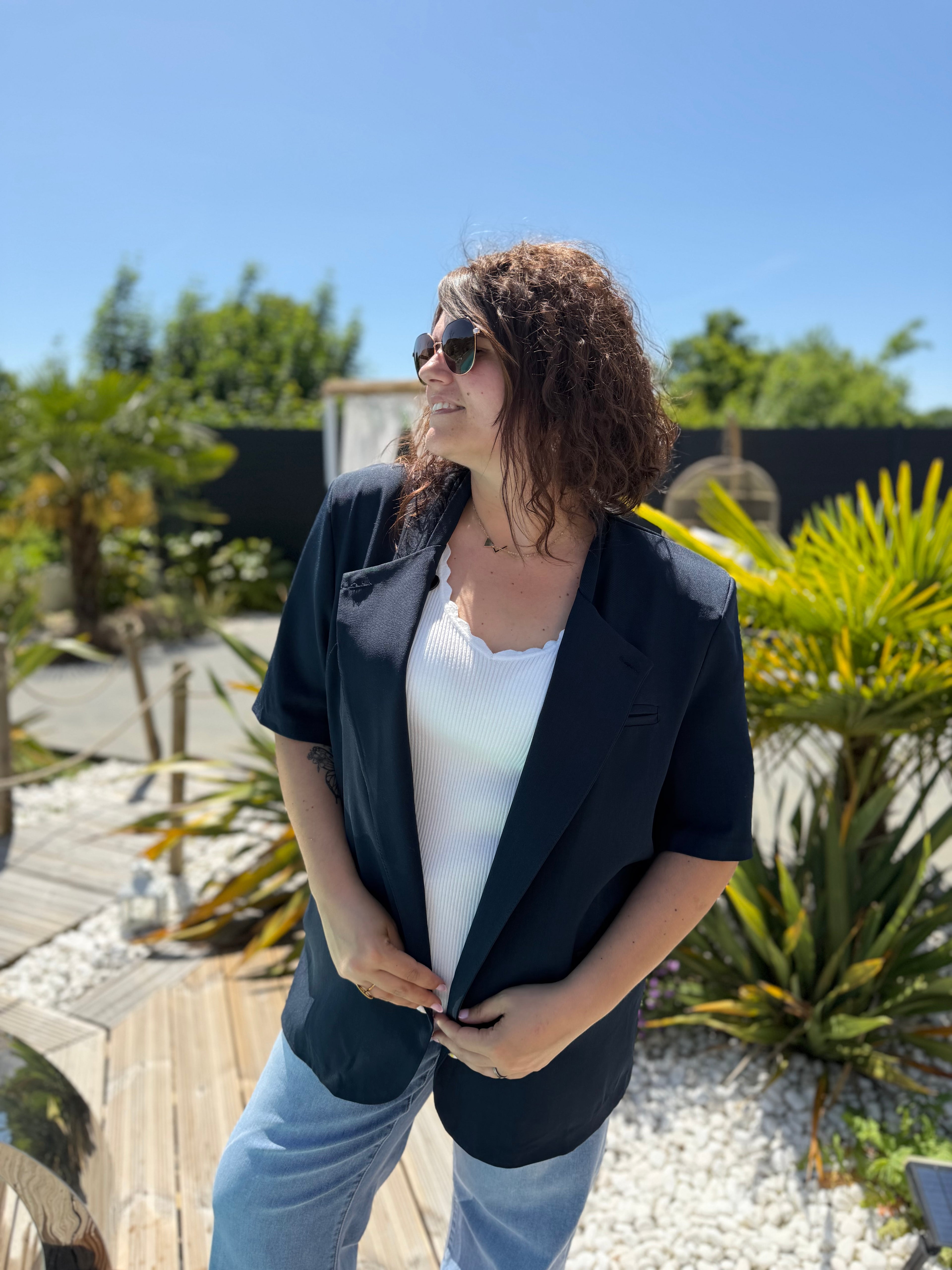 Blazer sans manches Marilou bleu marine