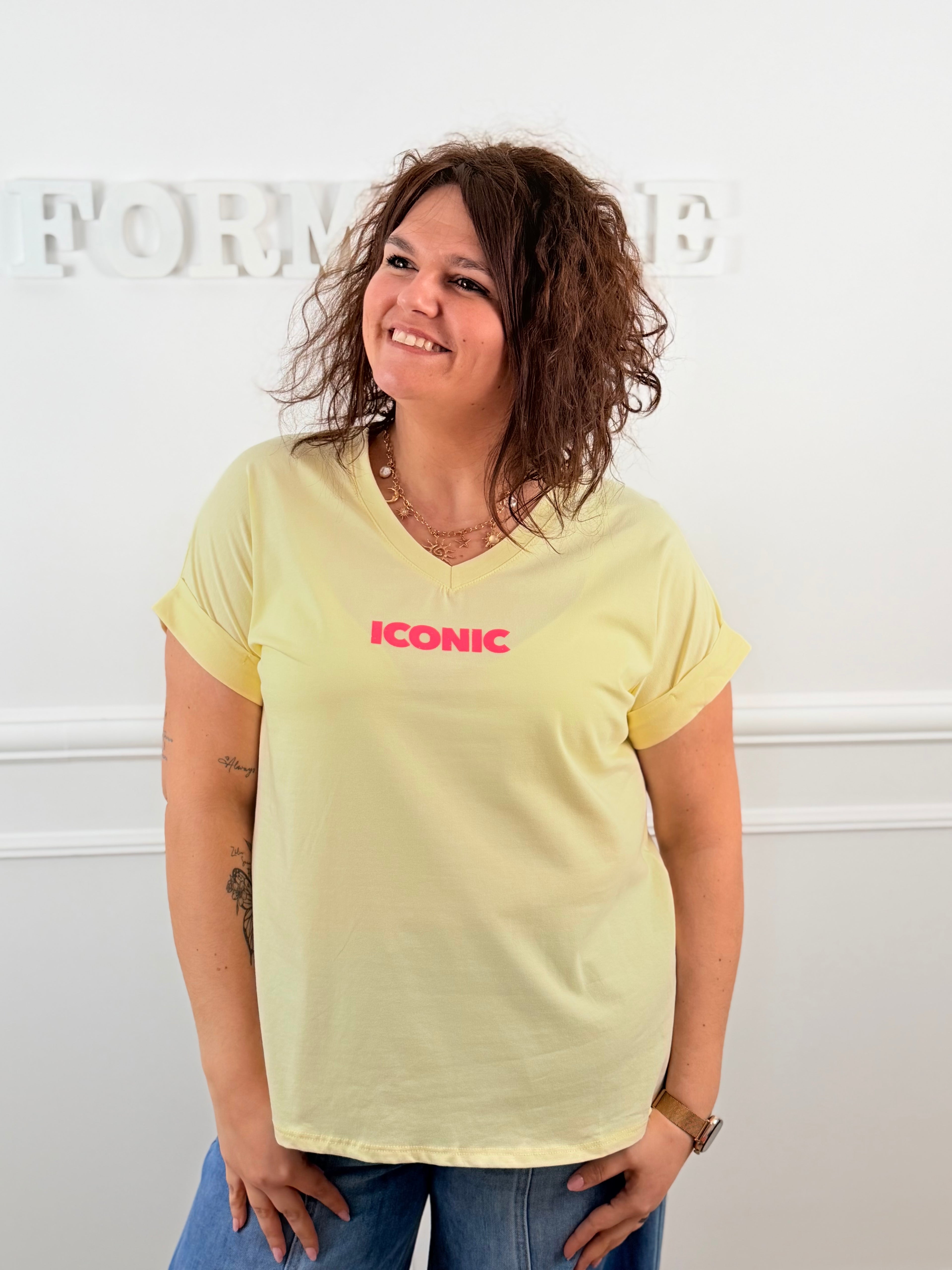 T-shirt Iconic jaune