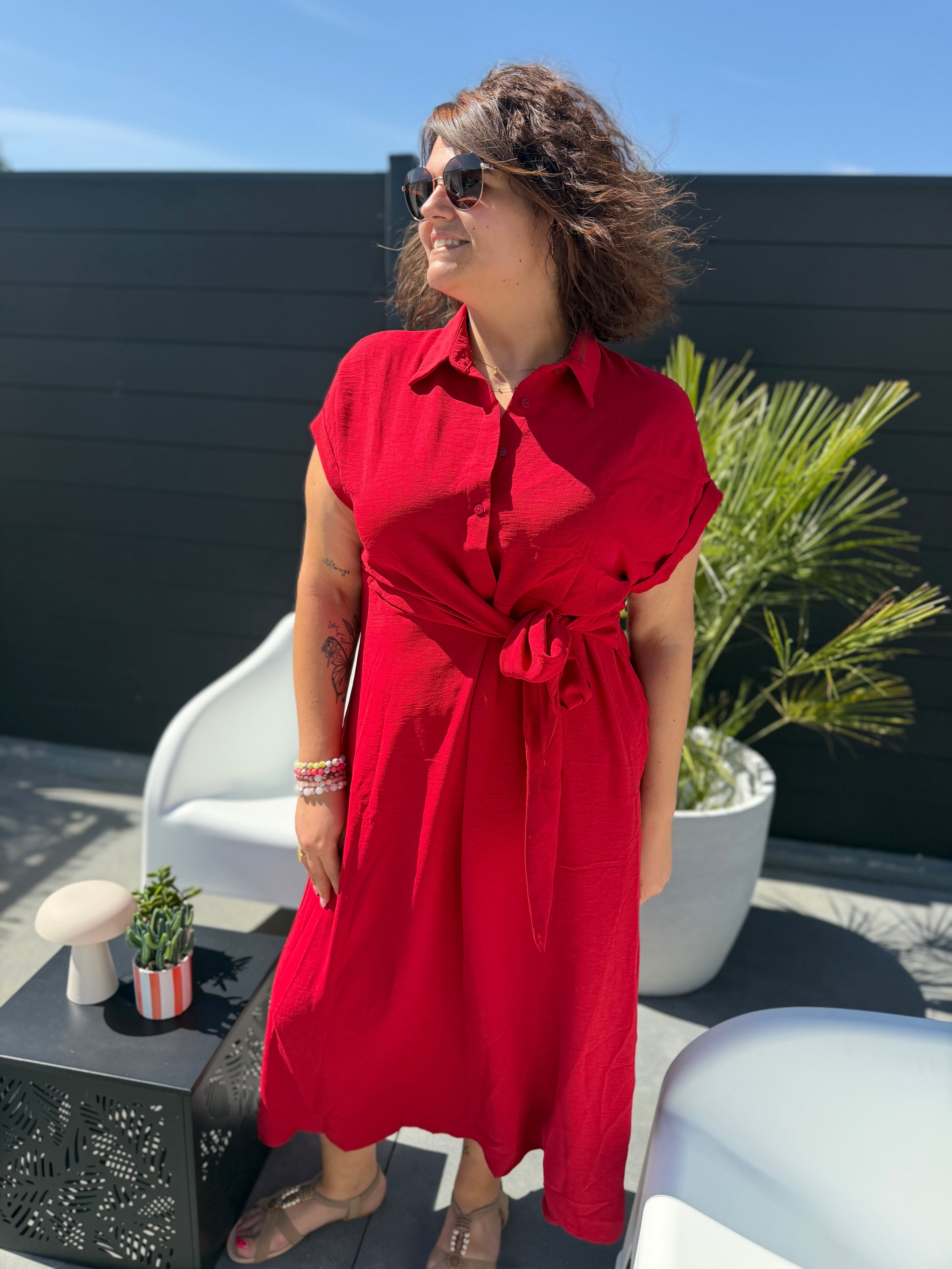 La robe Adèle rouge