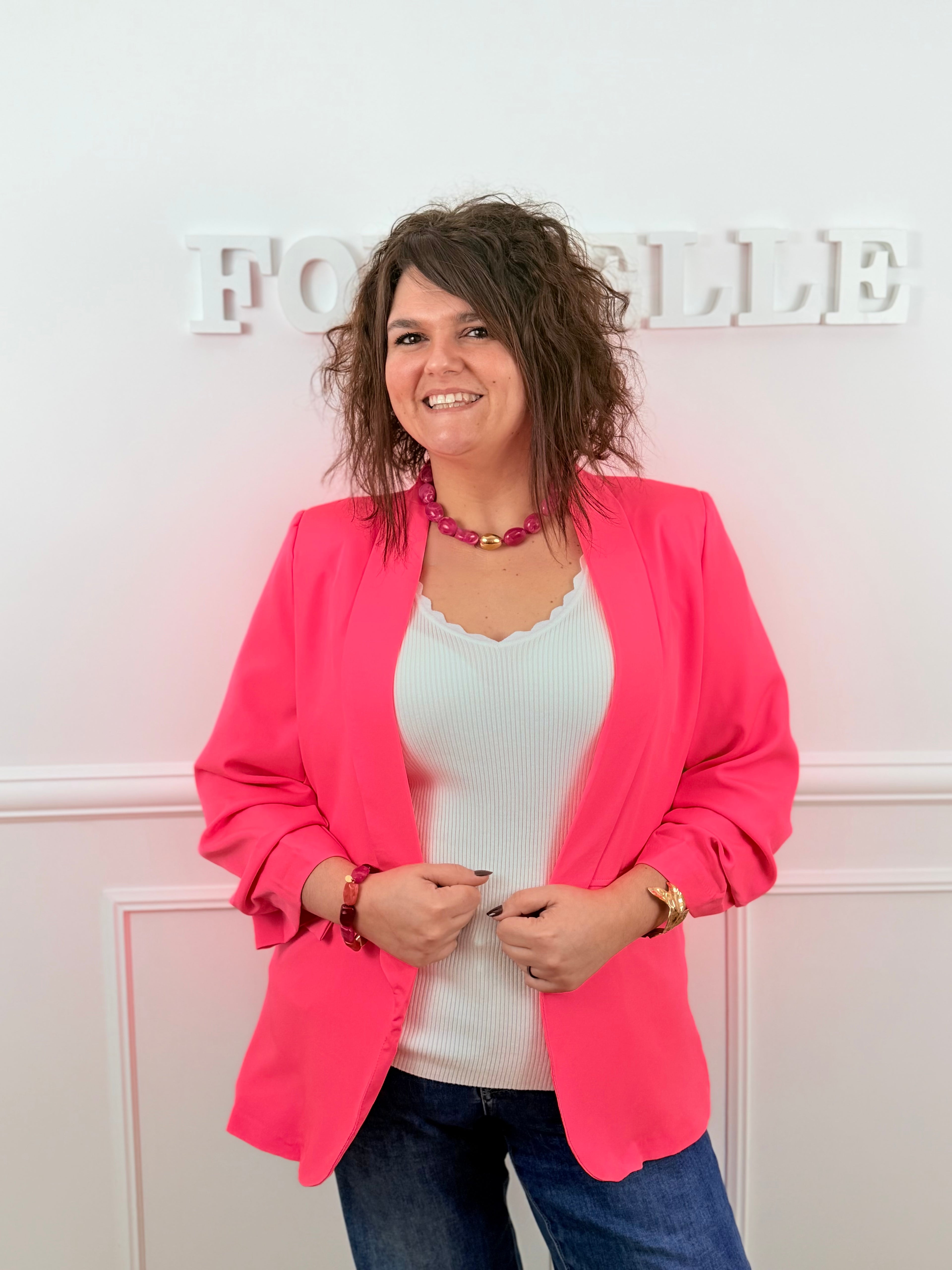 Le blazer Soléa rose fluo