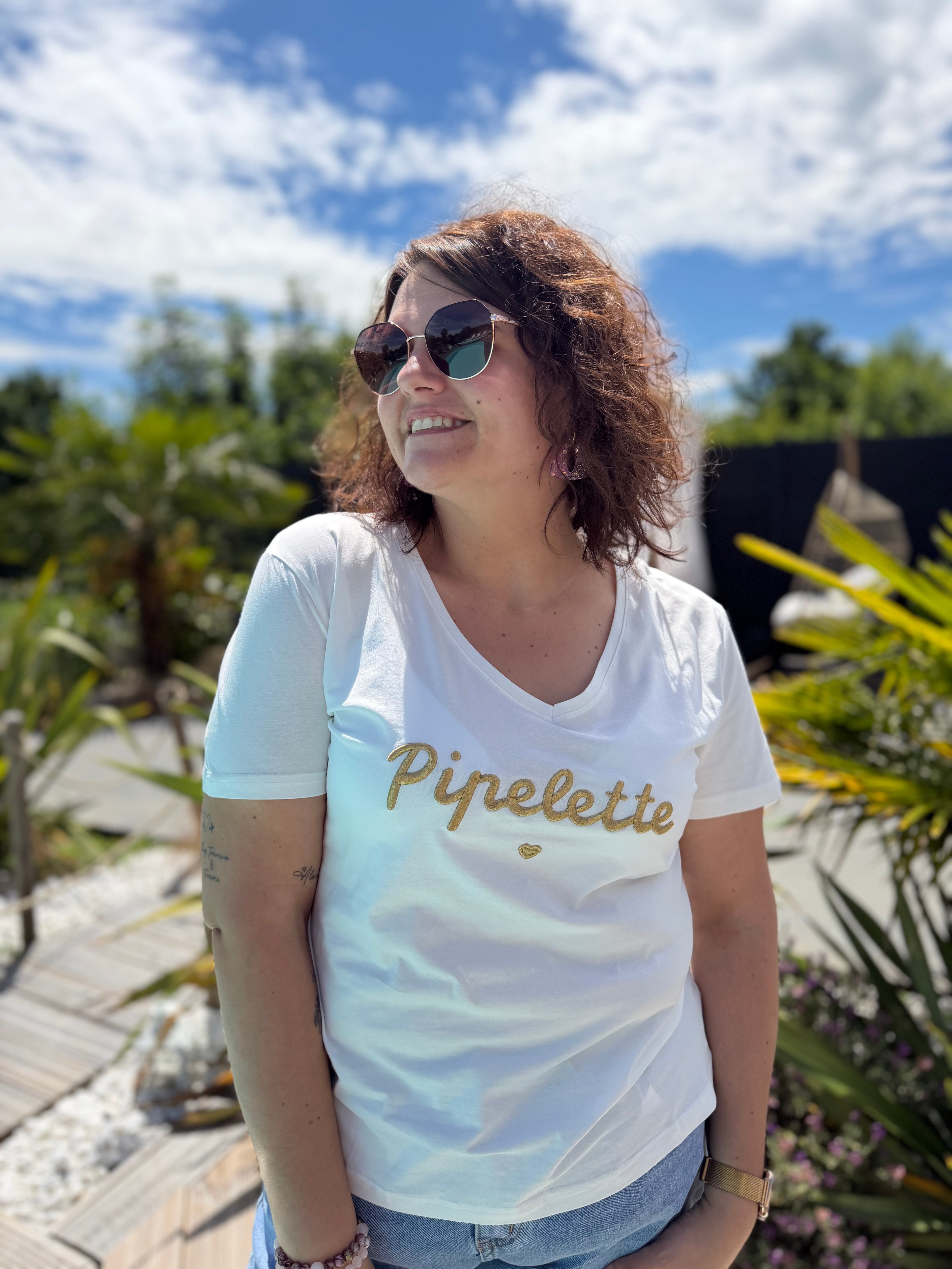 T-shirt pipelette doré
