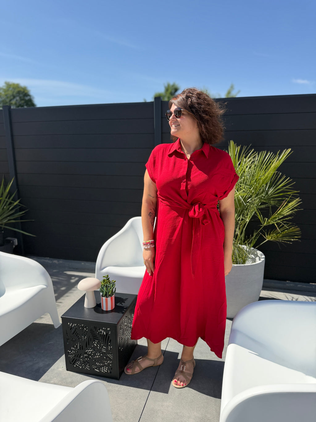 La robe Adèle rouge