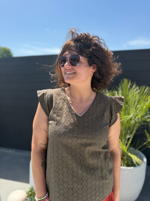 Blouse Zoé marron