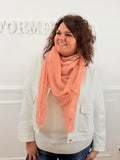 Le foulard Flavie corail doux