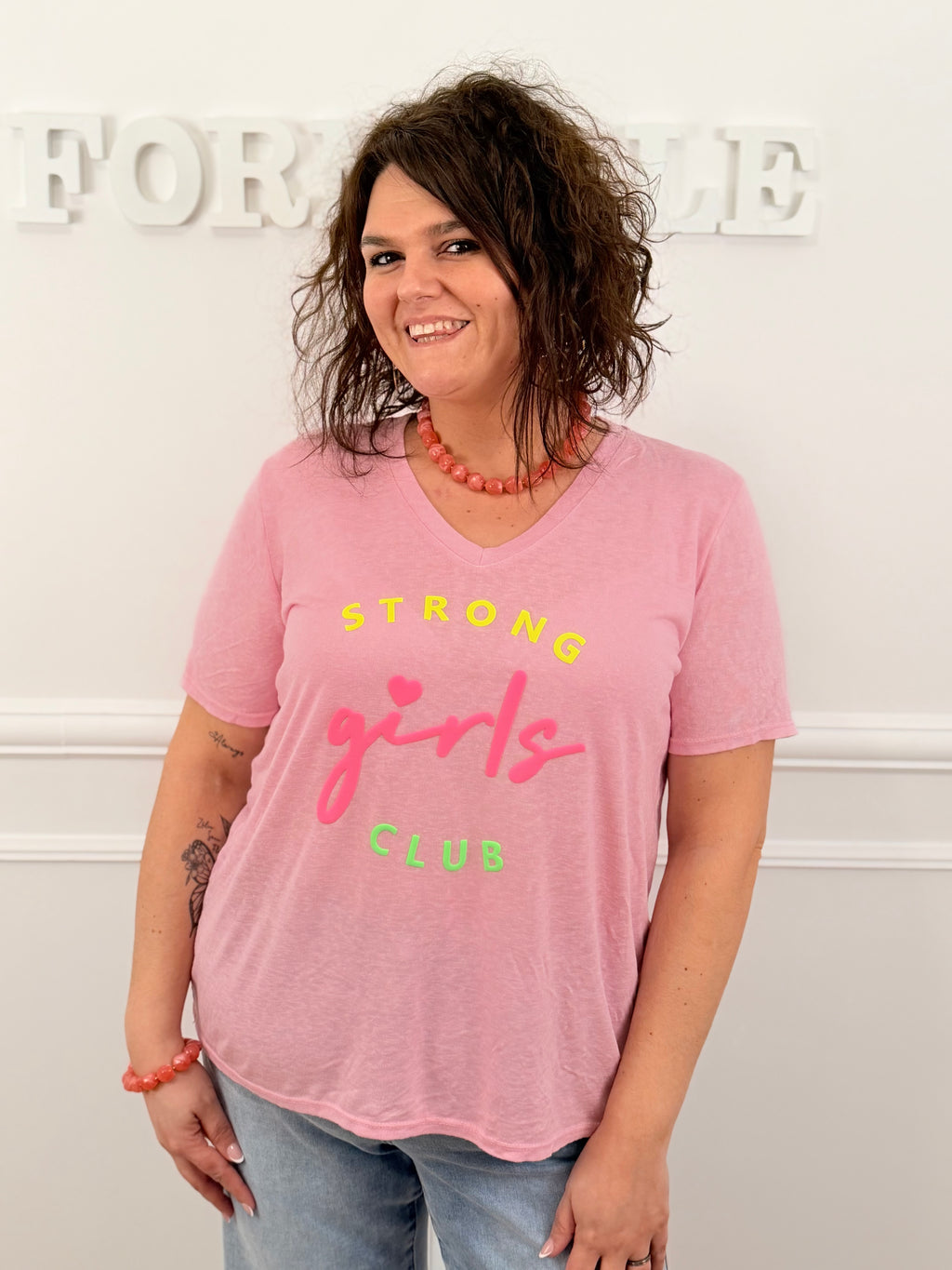 T-shirt Girls club rose