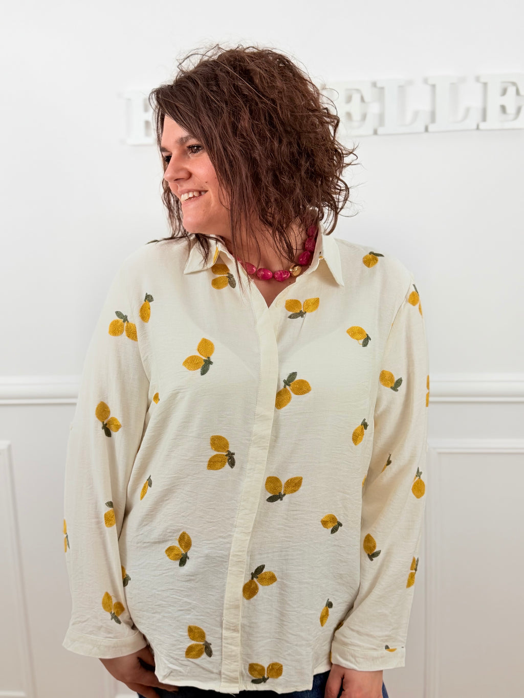 🍋 Chemise Limonella – brodée citrons