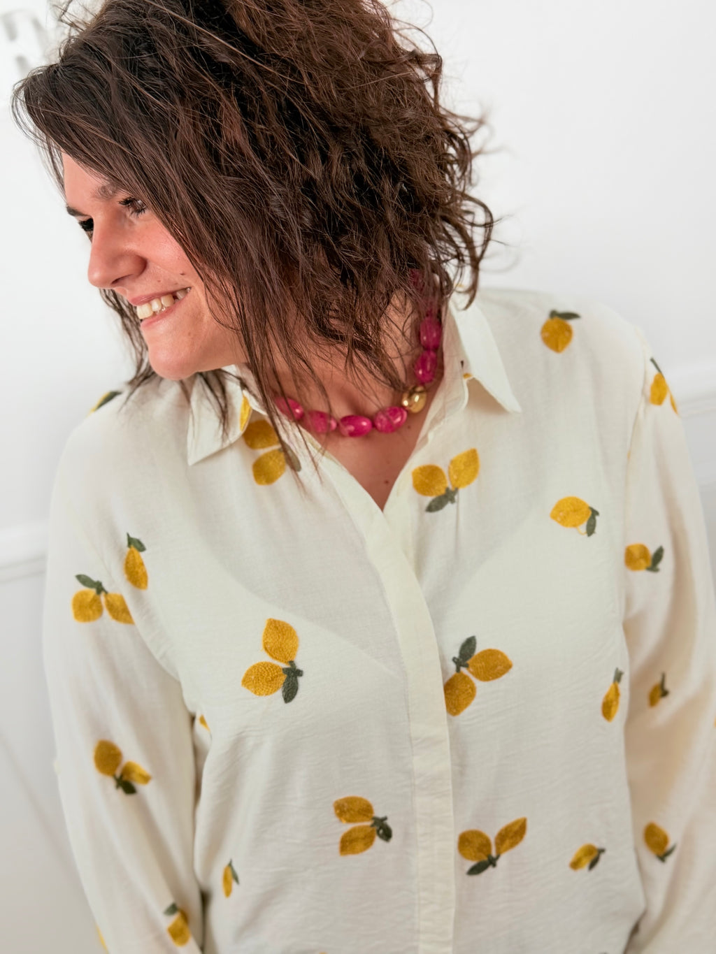 🍋 Chemise Limonella – brodée citrons