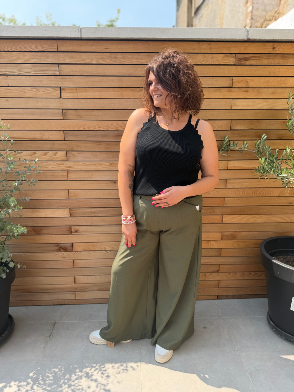 Pantalon Soléna kaki