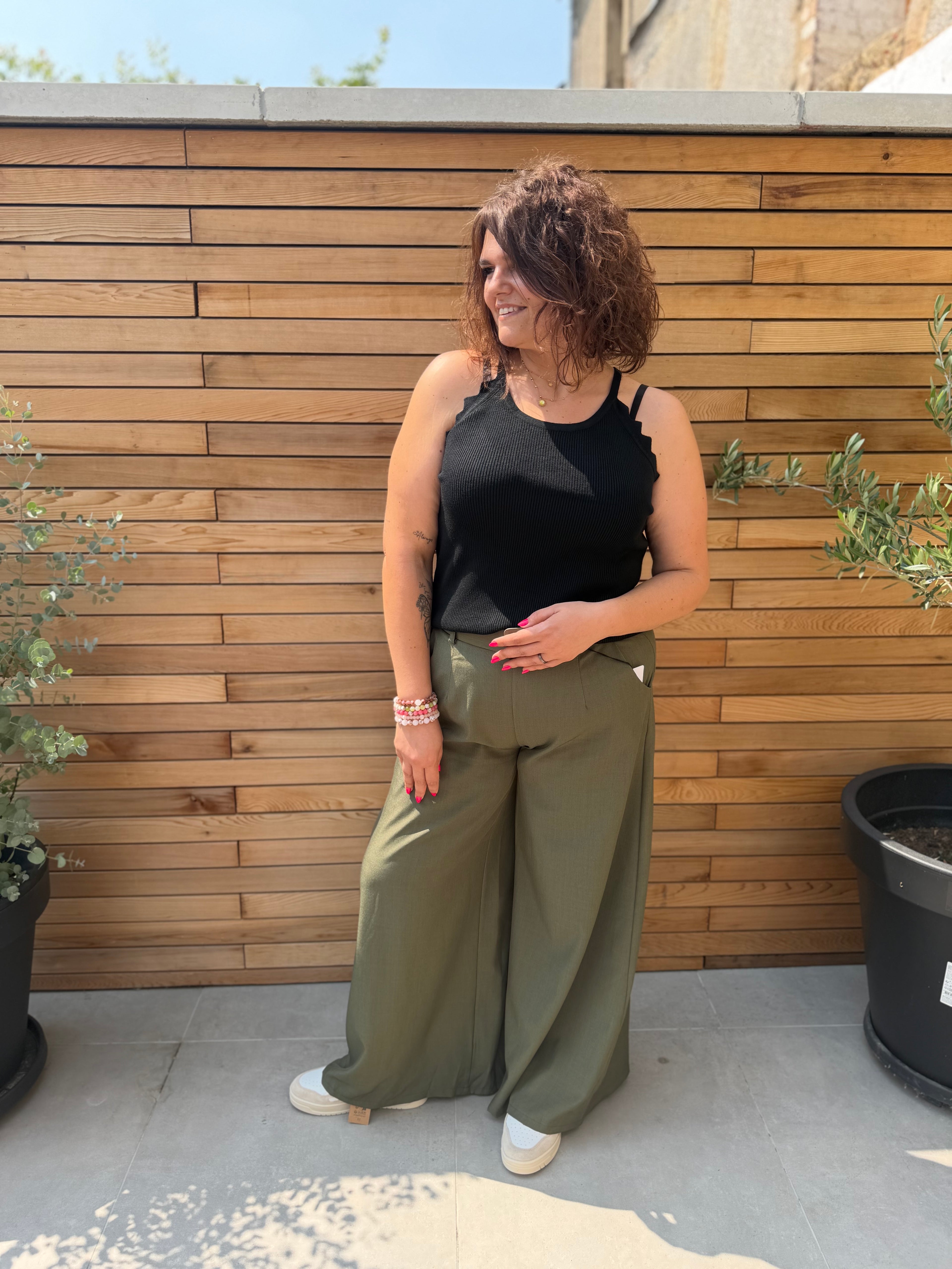 Pantalon Soléna kaki